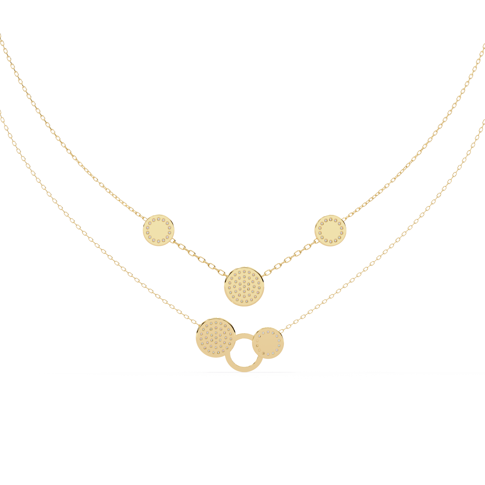 Layered  Celestia Round Necklace