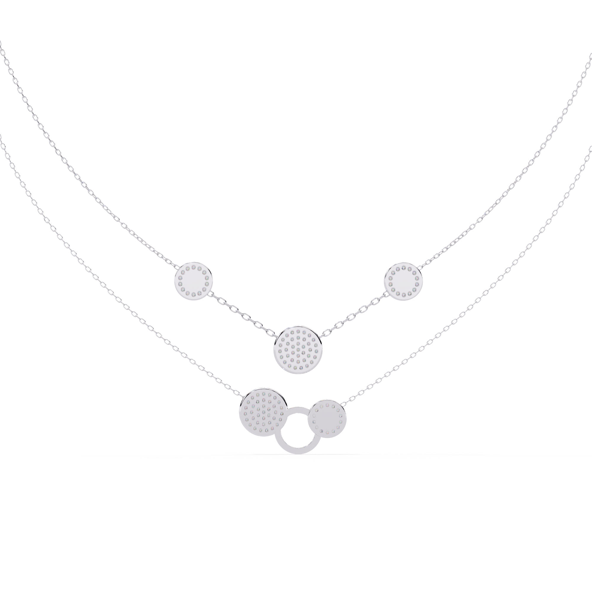 Layered  Celestia Round Necklace