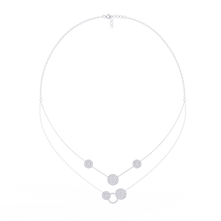 Minimalist Double Layer Circle Pendant Necklace
