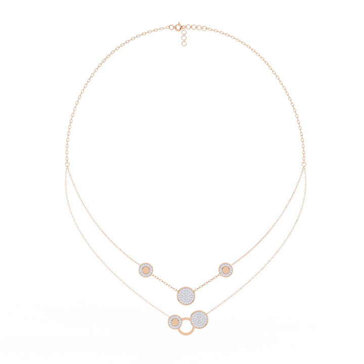 Layered  Celestia Round Necklace