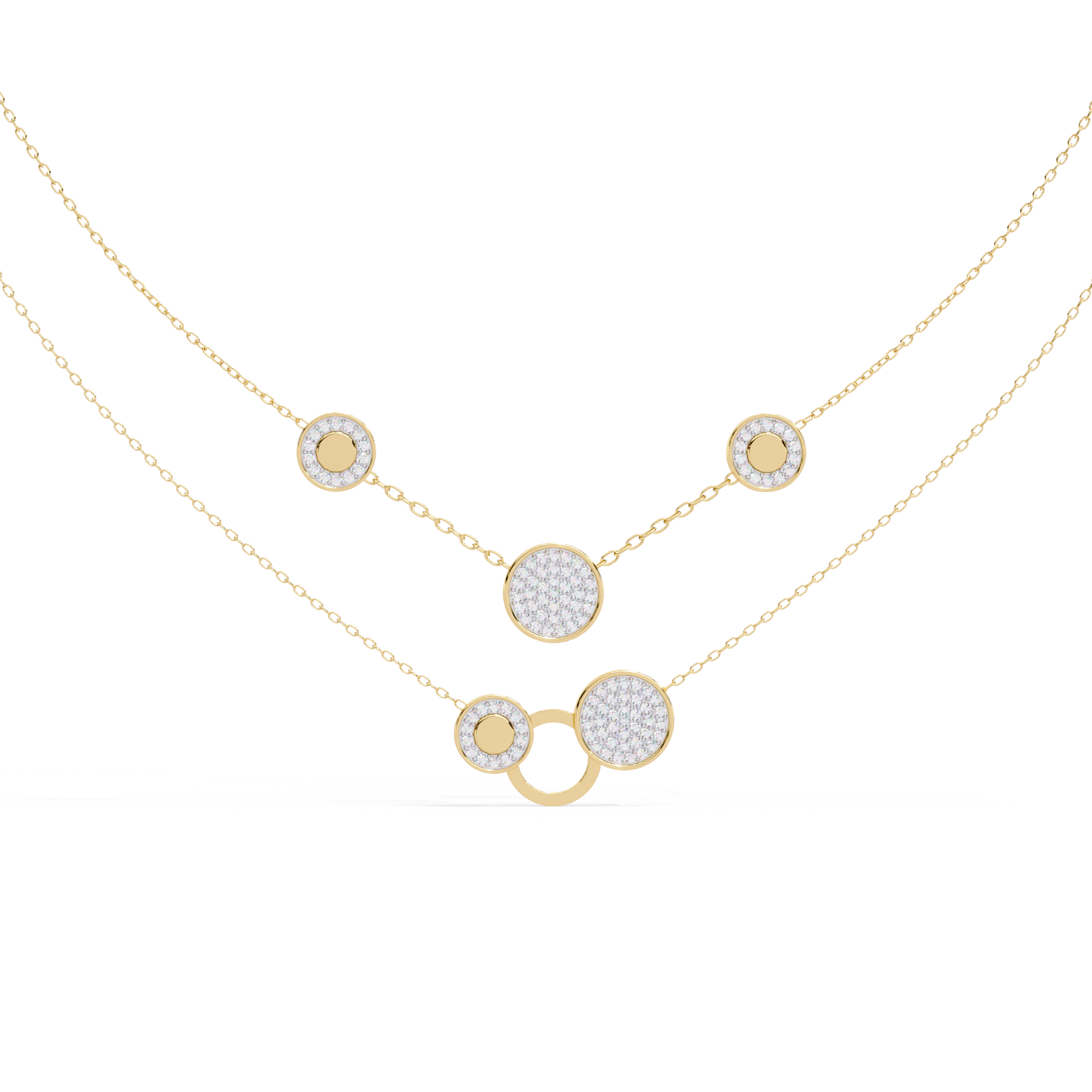 Layered  Celestia Round Necklace