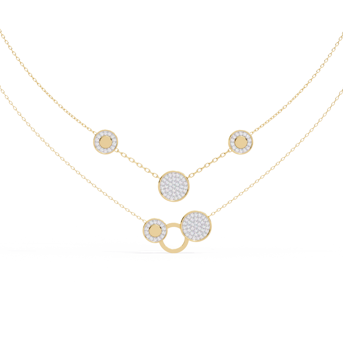 Layered  Celestia Round Necklace