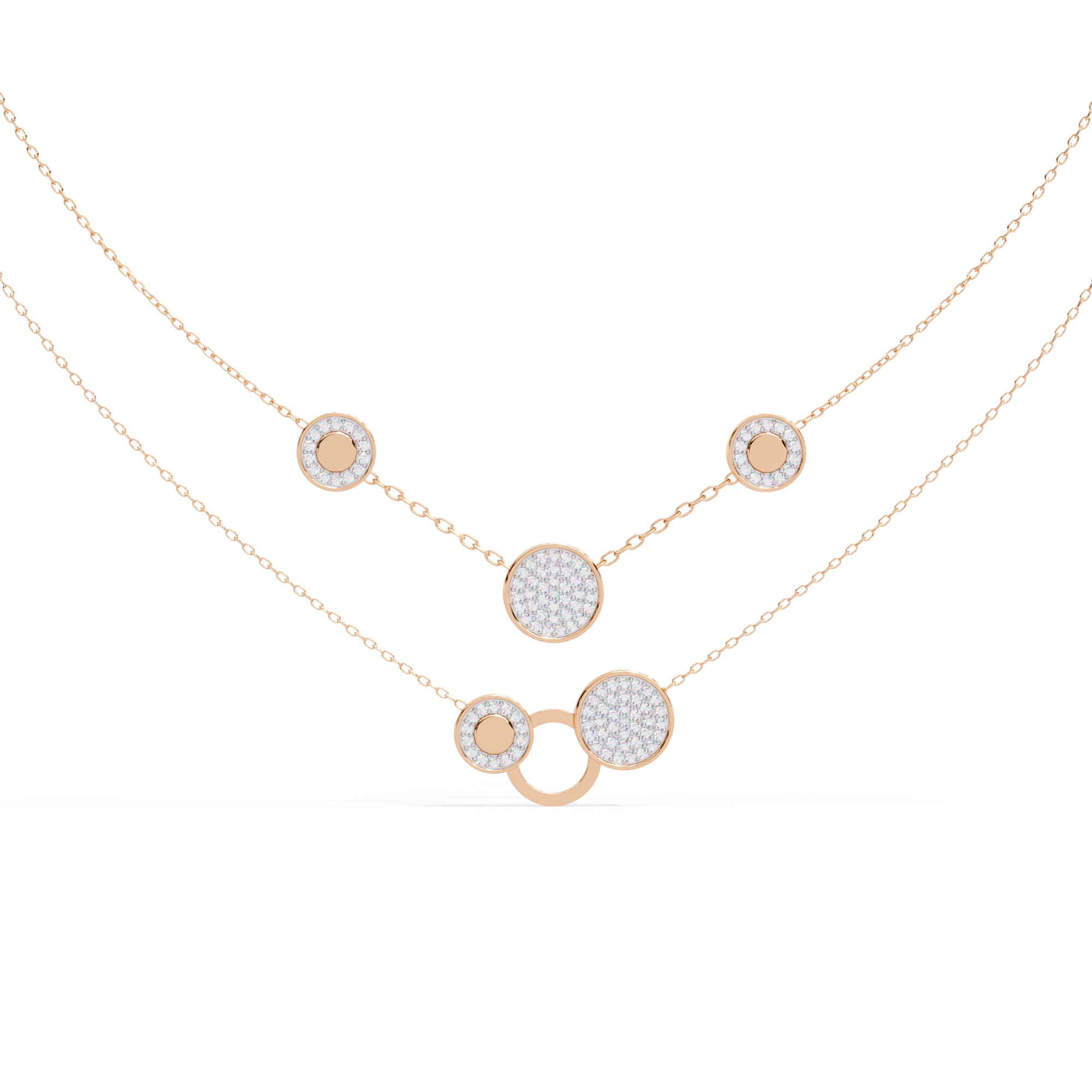 Layered  Celestia Round Necklace