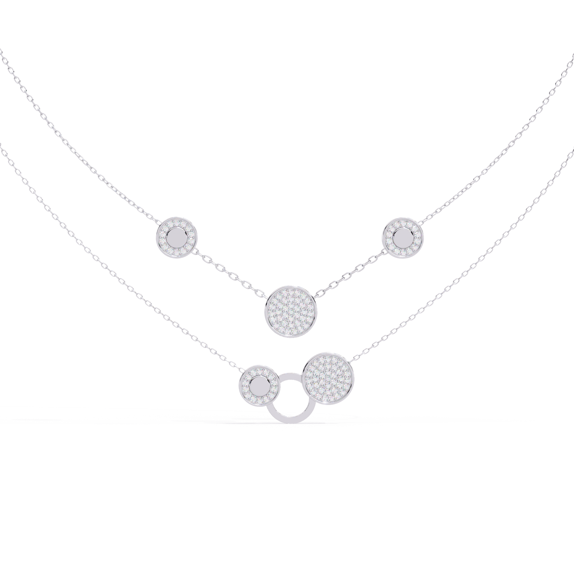 Layered  Celestia Round Necklace