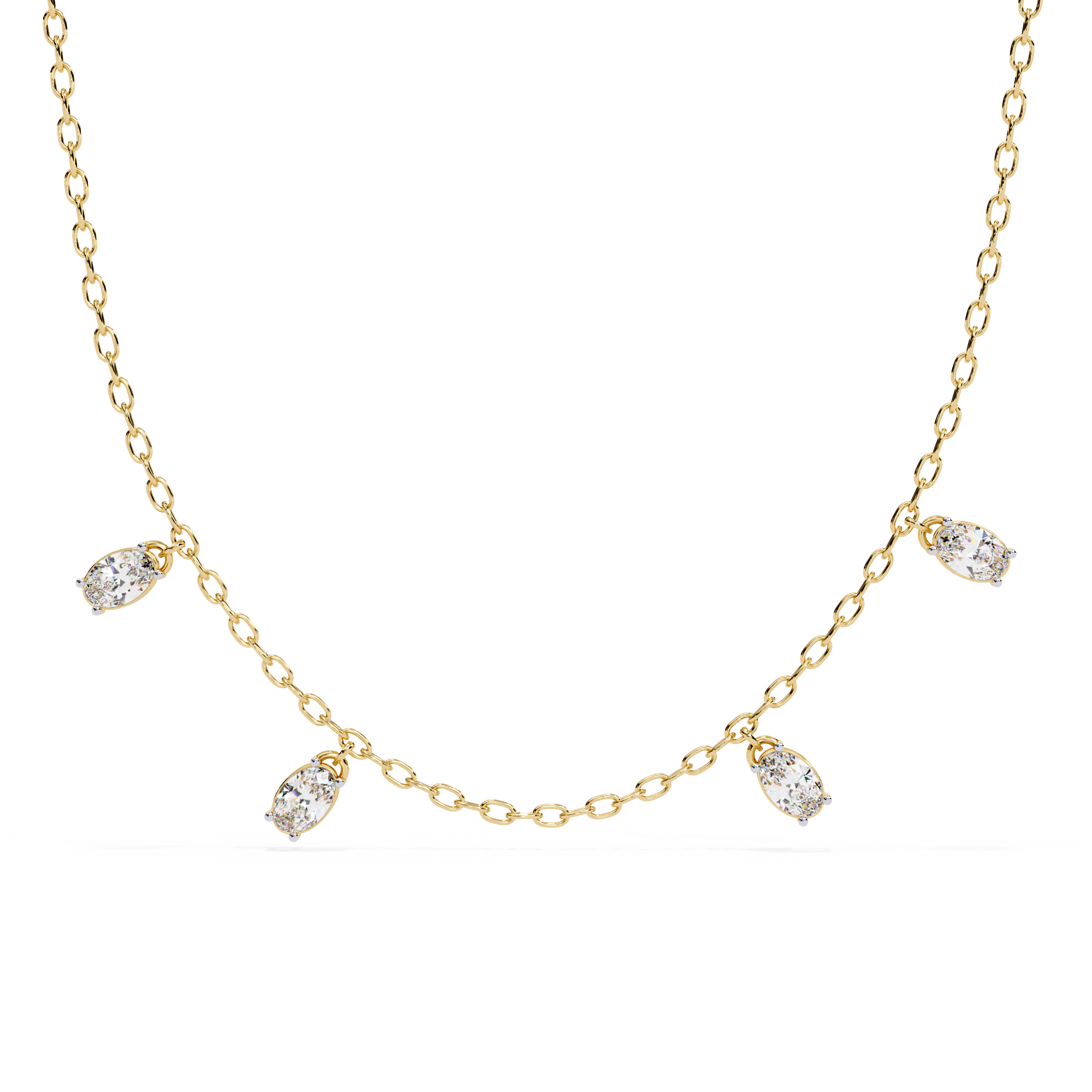 Celeste Marquise Drop Station Necklace | 925 Sterling Silver