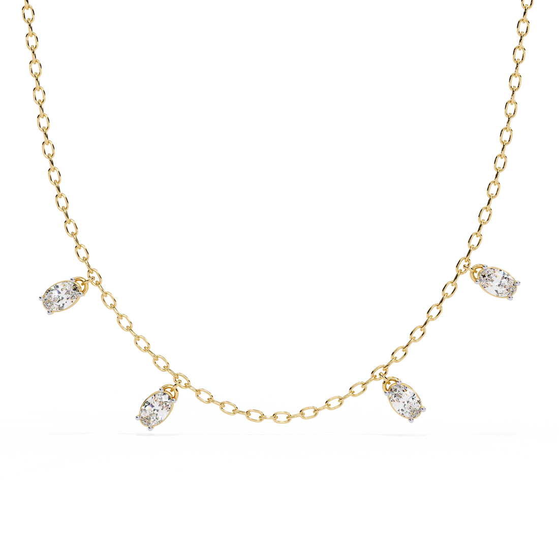 Celeste Marquise Drop Station Necklace | 925 Sterling Silver