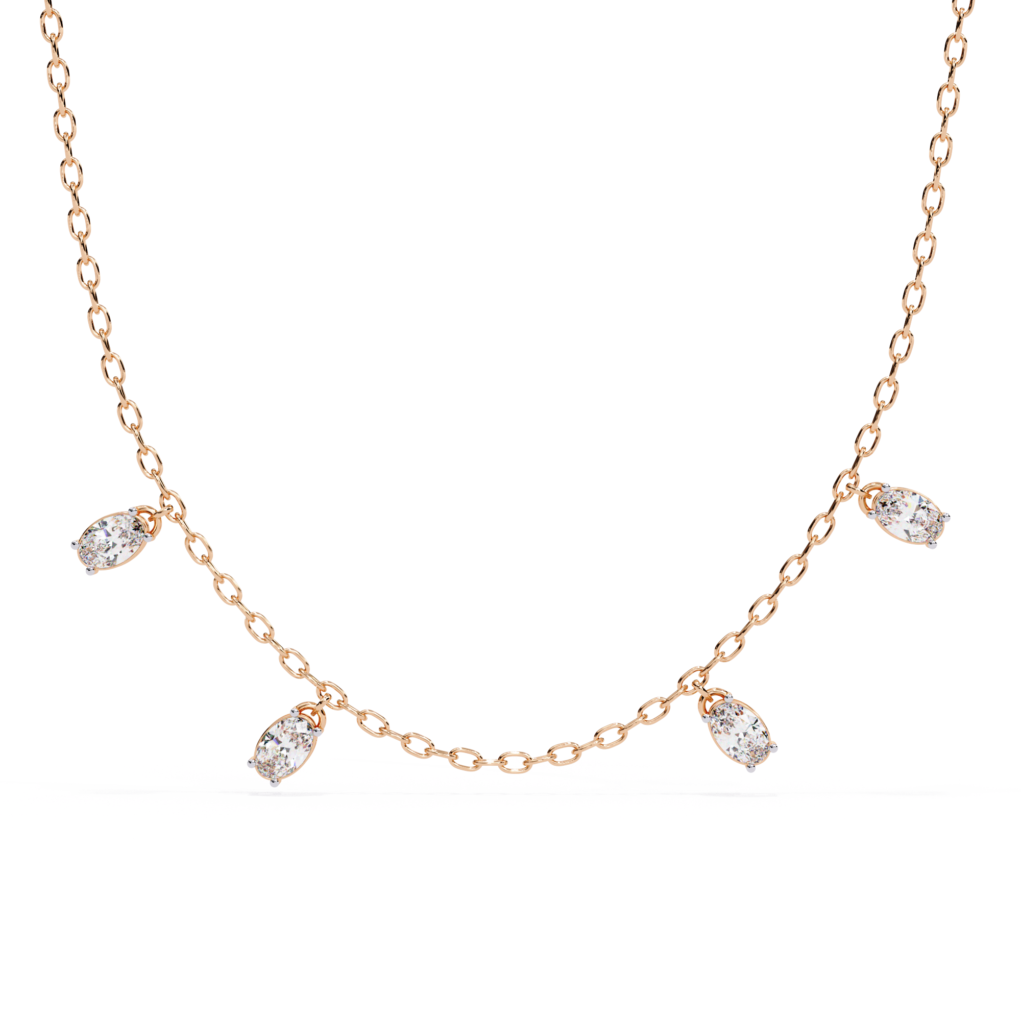 Celeste Marquise Drop Station Necklace | 925 Sterling Silver
