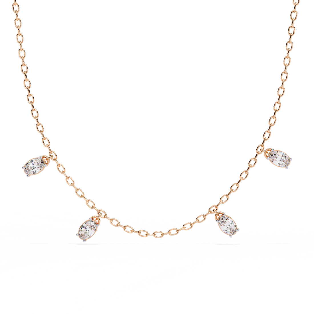 Celeste Marquise Drop Station Necklace | 925 Sterling Silver