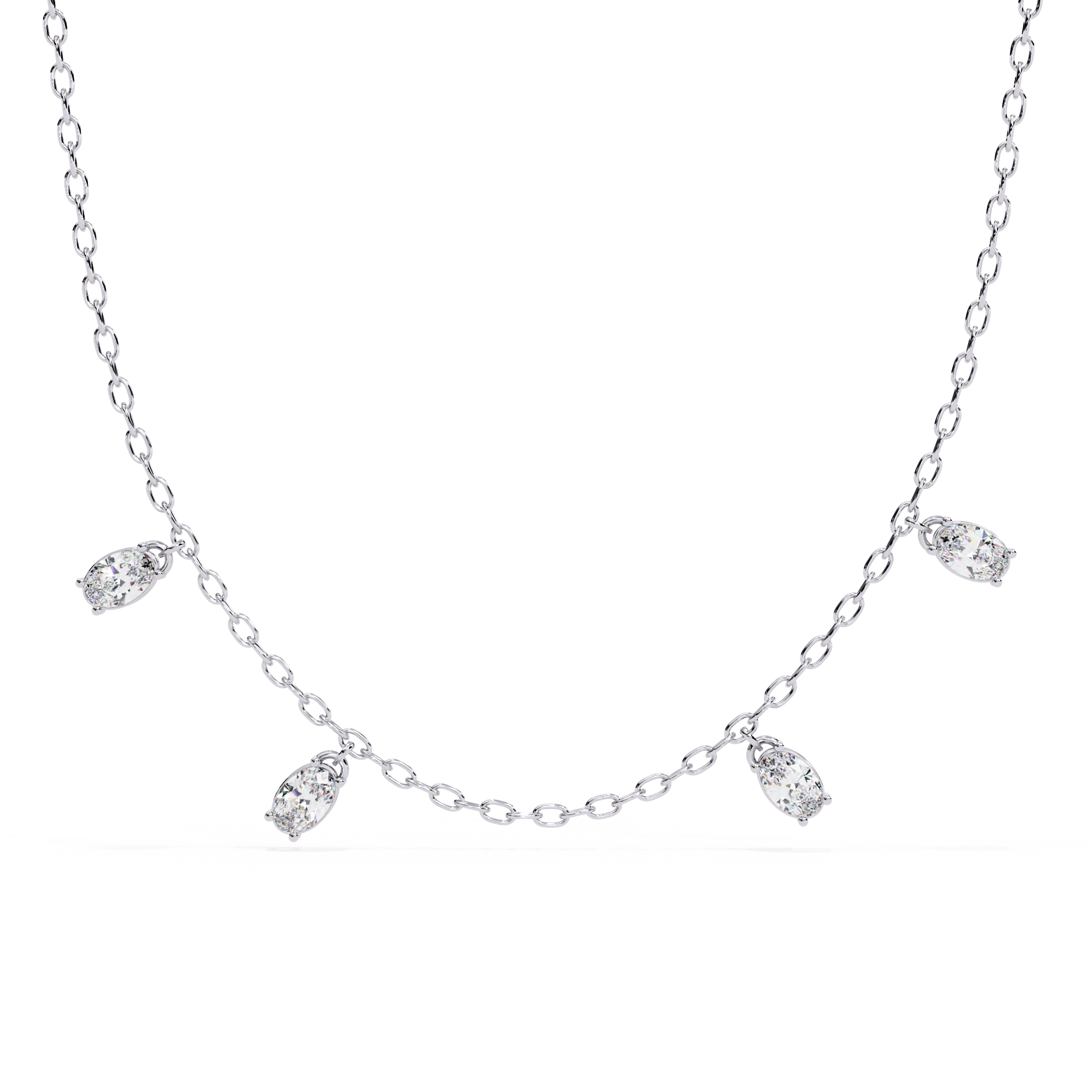 Celeste Marquise Drop Station Necklace | 925 Sterling Silver