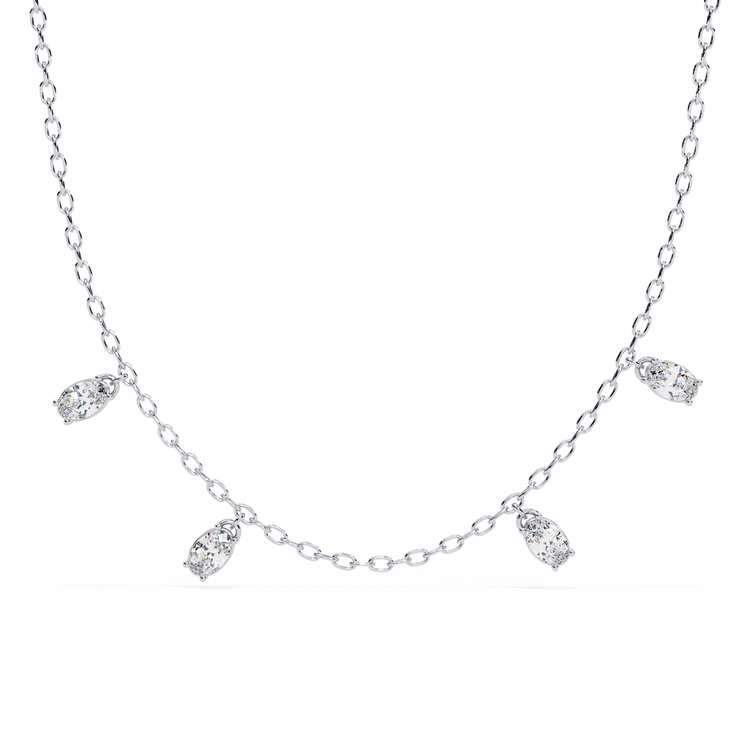 Celeste Marquise Drop Station Necklace | 925 Sterling Silver