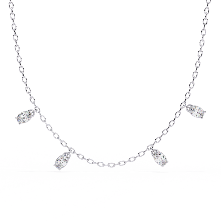 Celeste Marquise Drop Station Necklace | 925 Sterling Silver