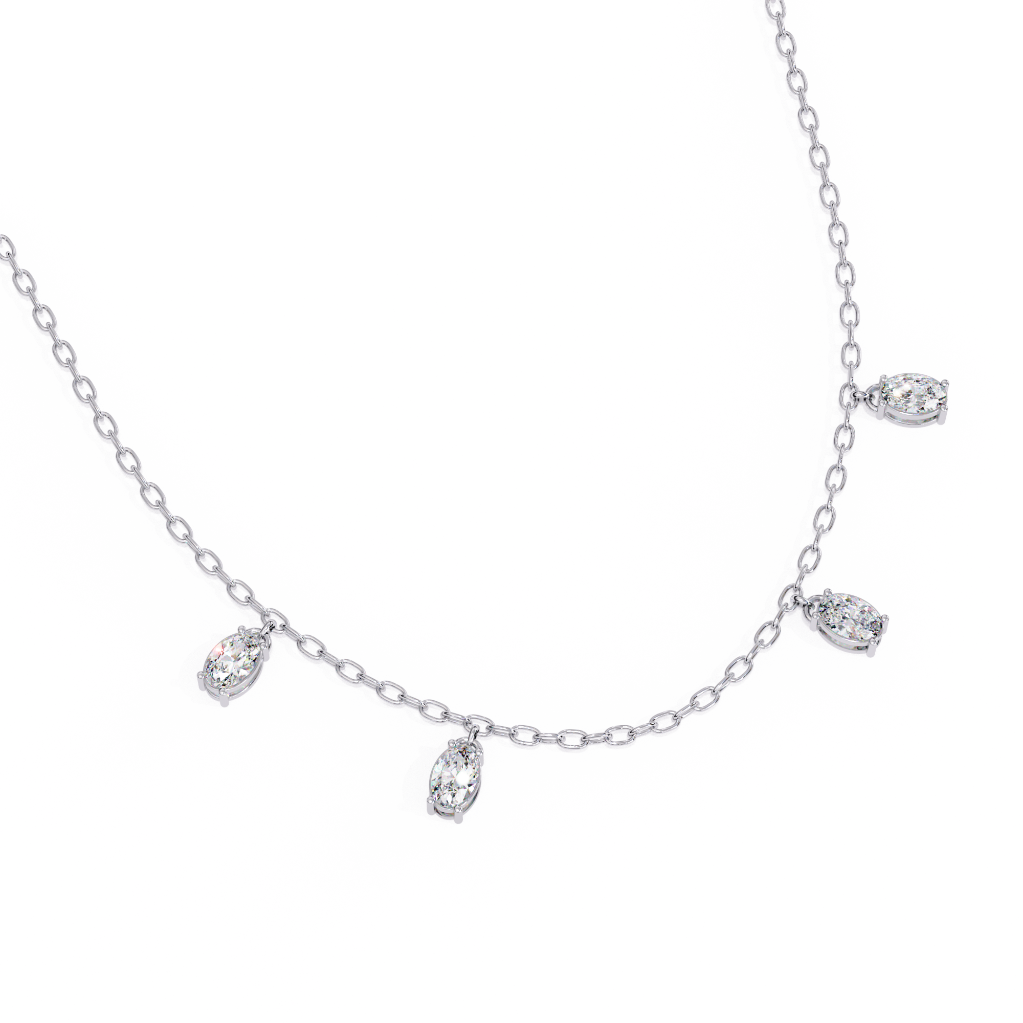 Charms Glory Oval Diamond Necklace