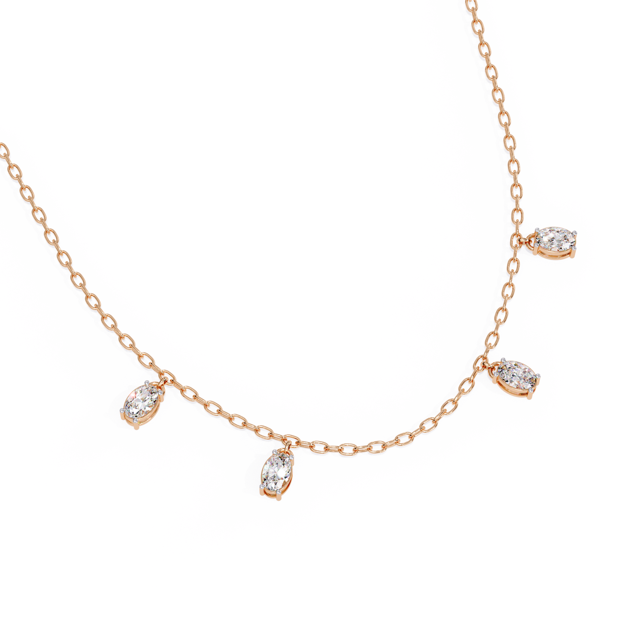 Charms Glory Oval Diamond Necklace