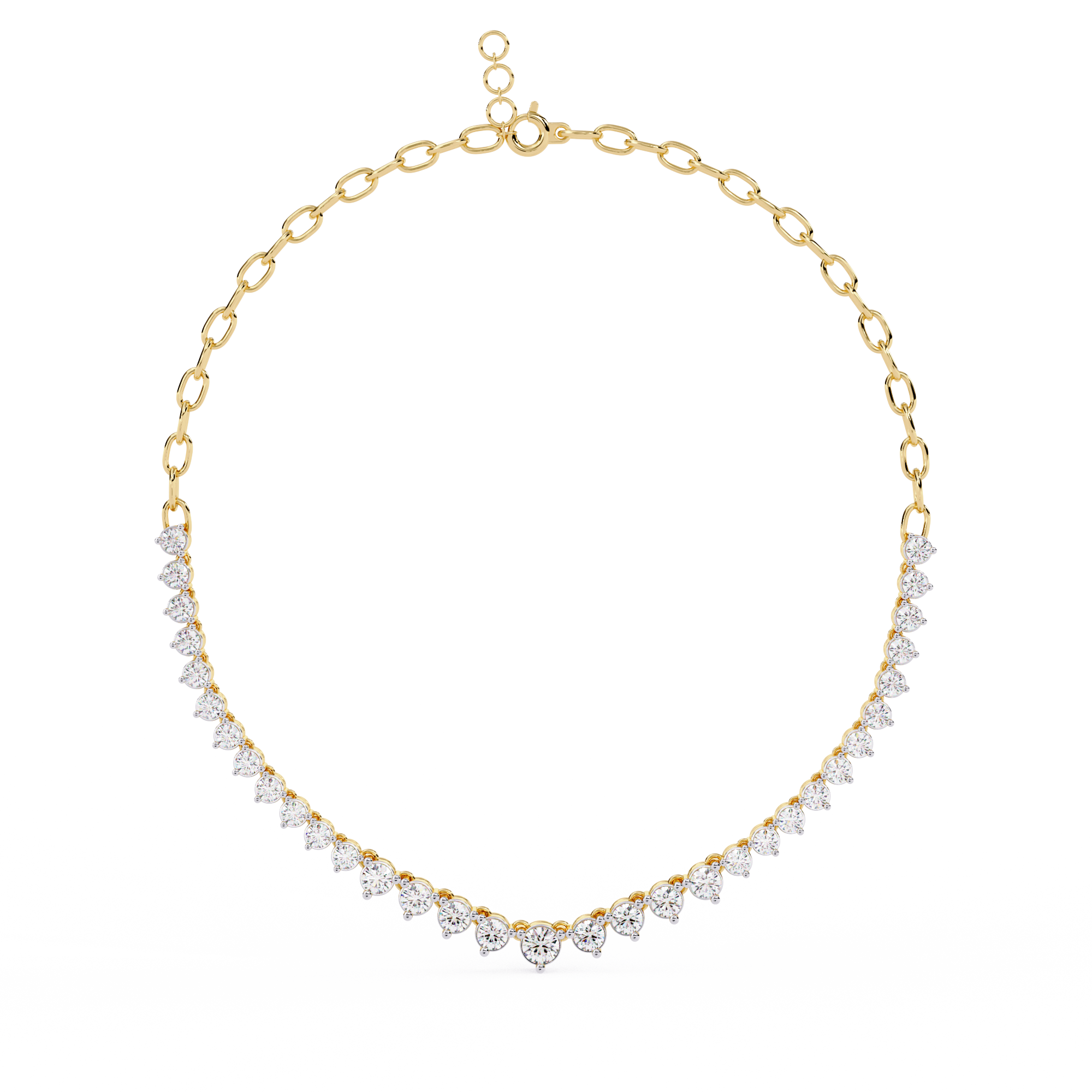 Heart Bezel Tennis Necklace
