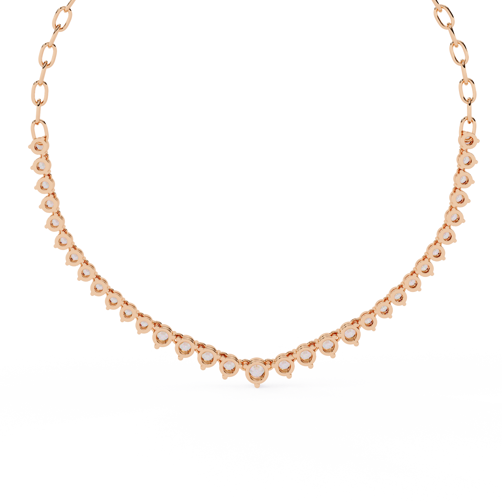 Heart Bezel Tennis Necklace