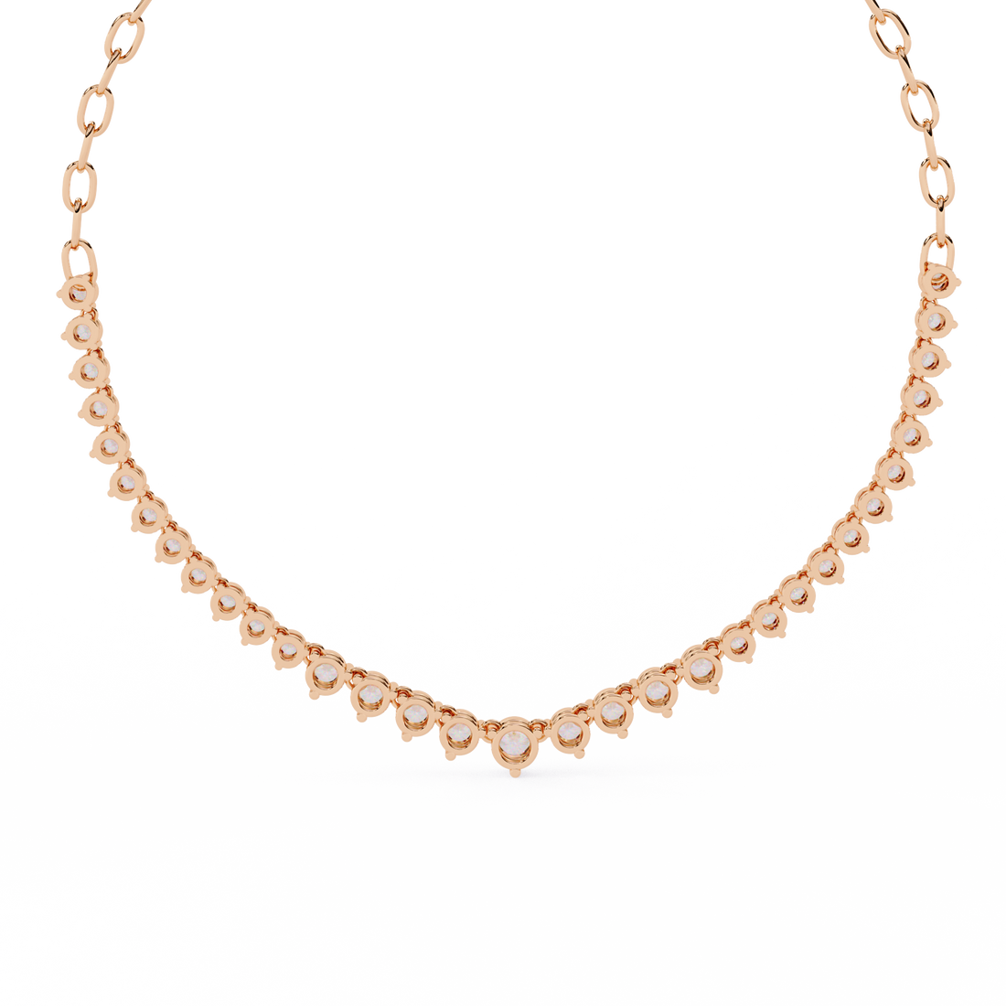 Heart Bezel Tennis Necklace