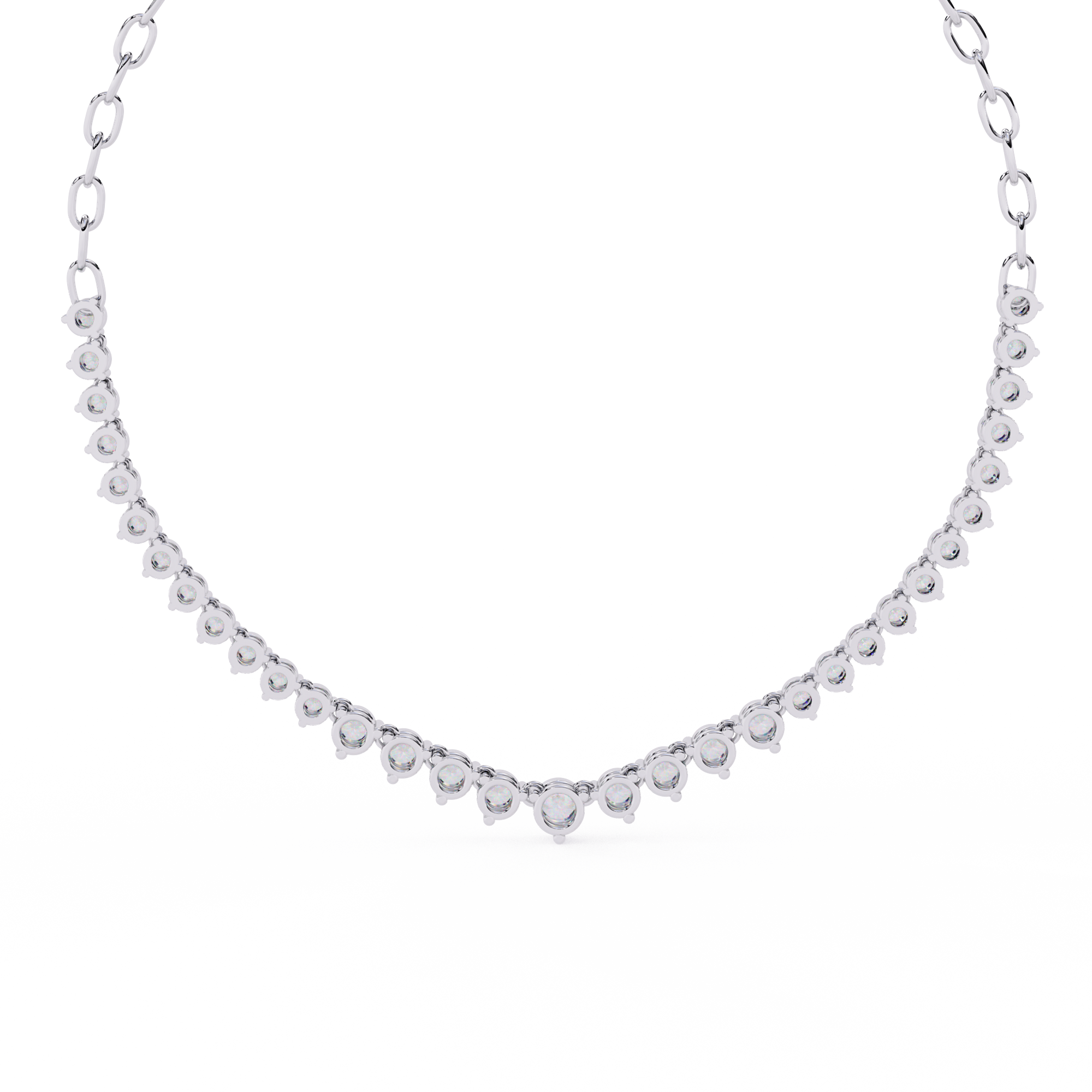 Heart Bezel Tennis Necklace