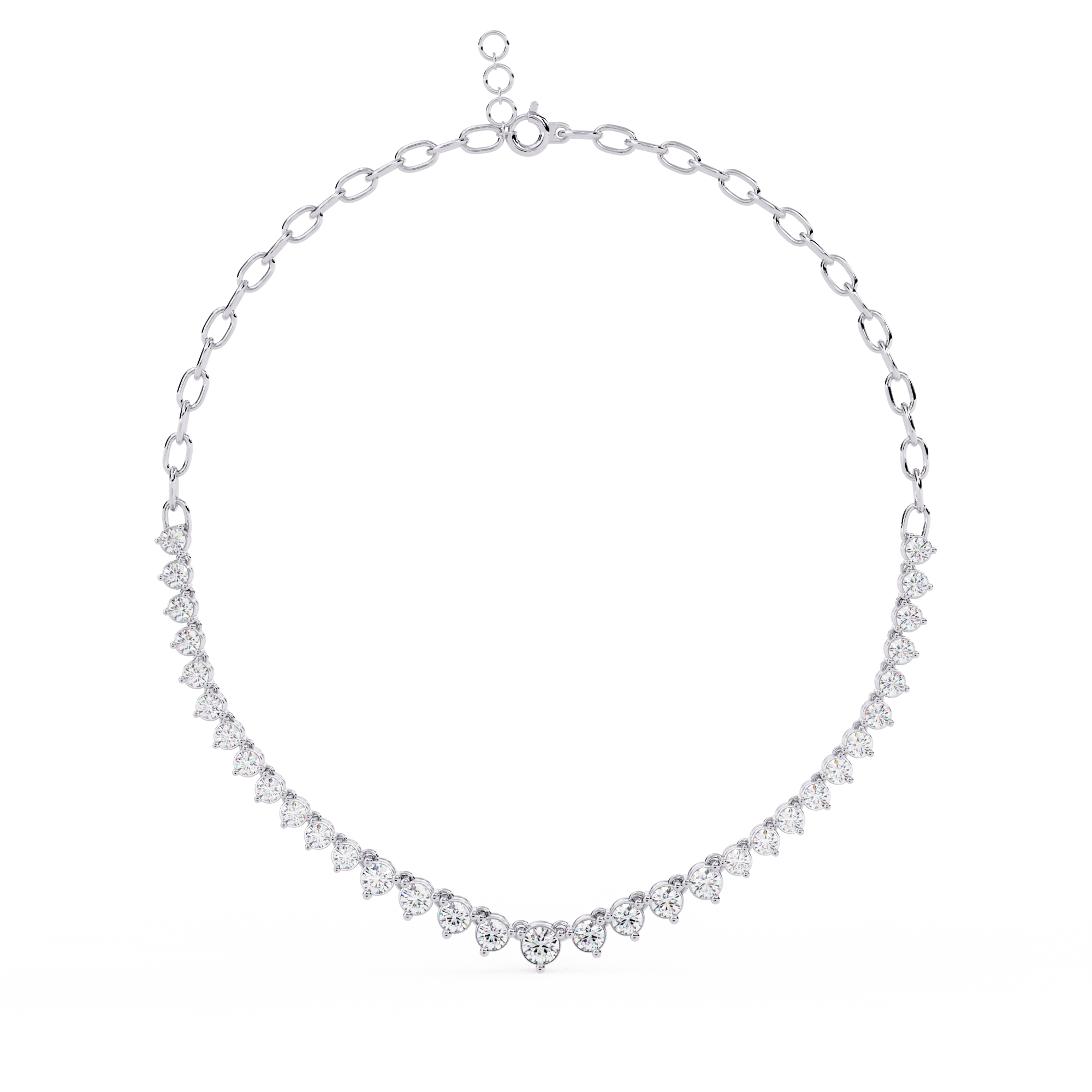Heart Bezel Tennis Necklace