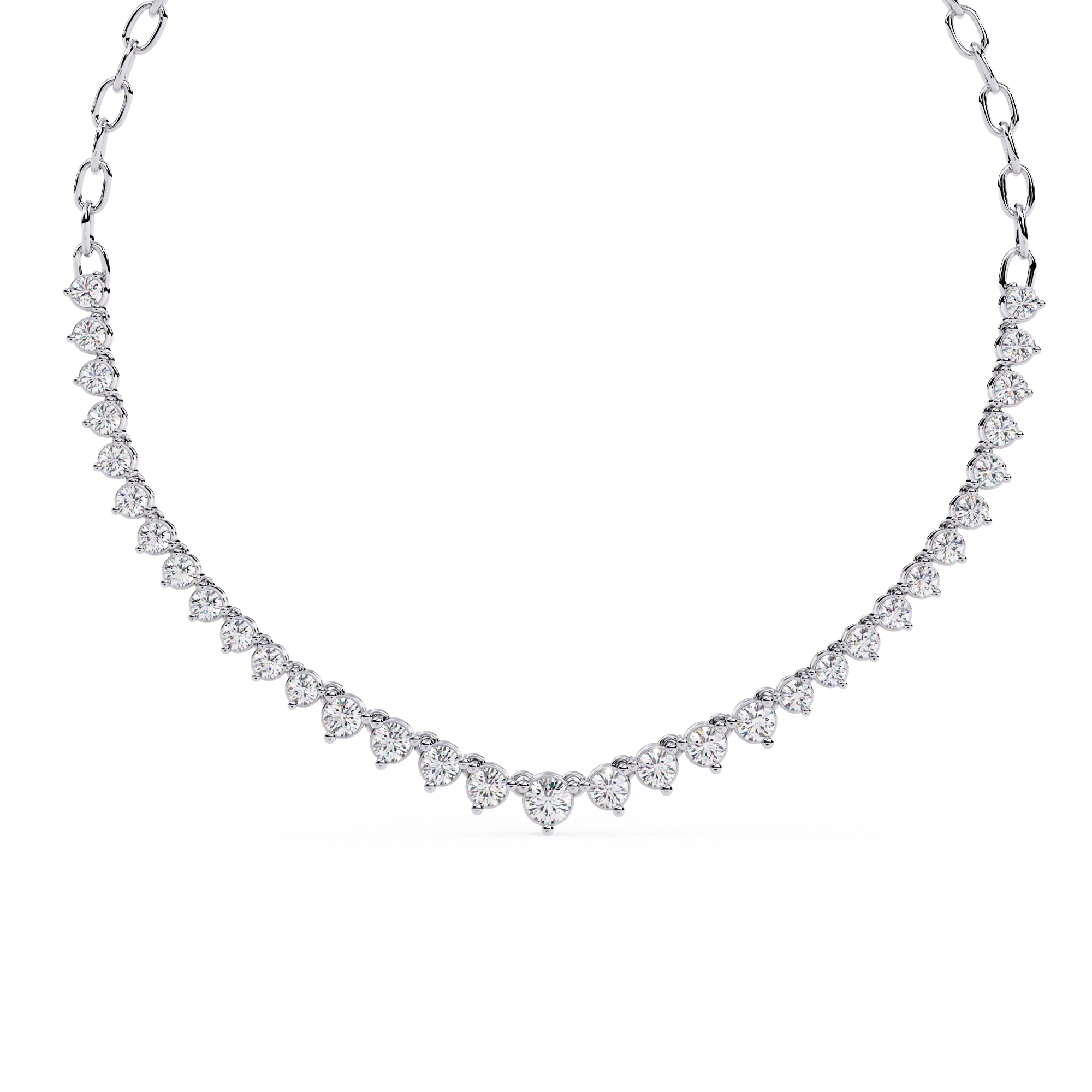 Heart Bezel Tennis Necklace