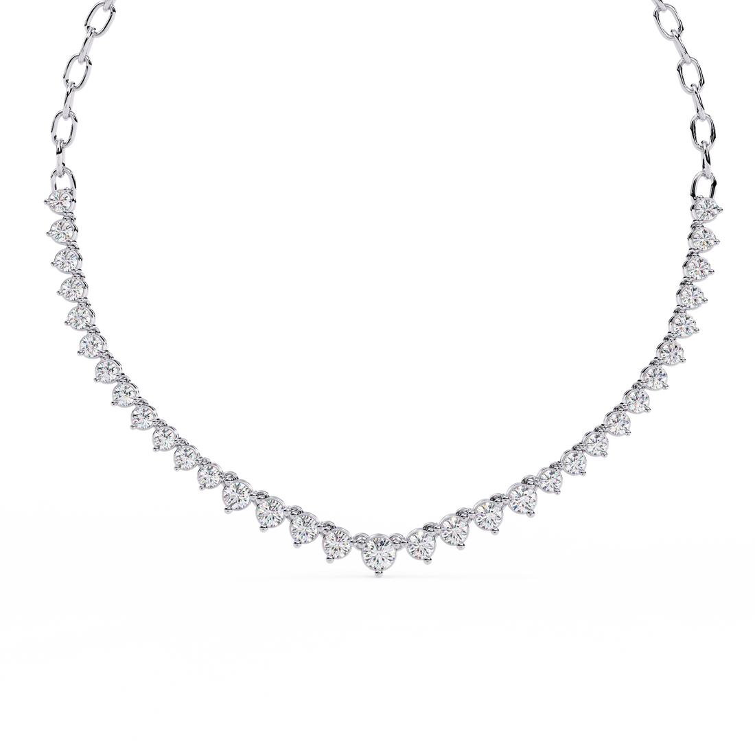 Heart Bezel Tennis Necklace