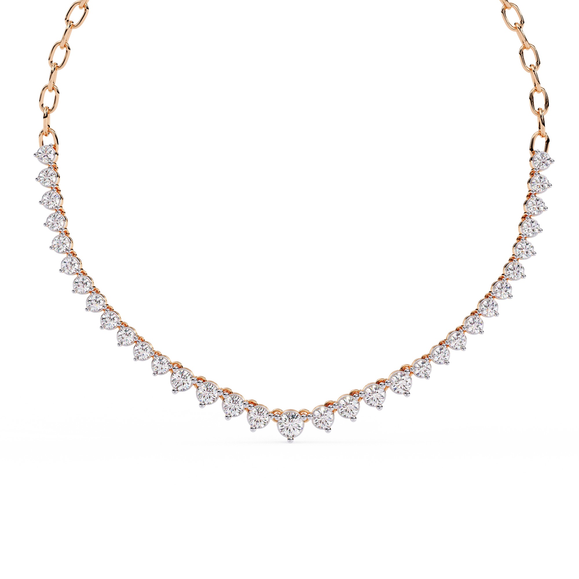 Heart Bezel Tennis Necklace
