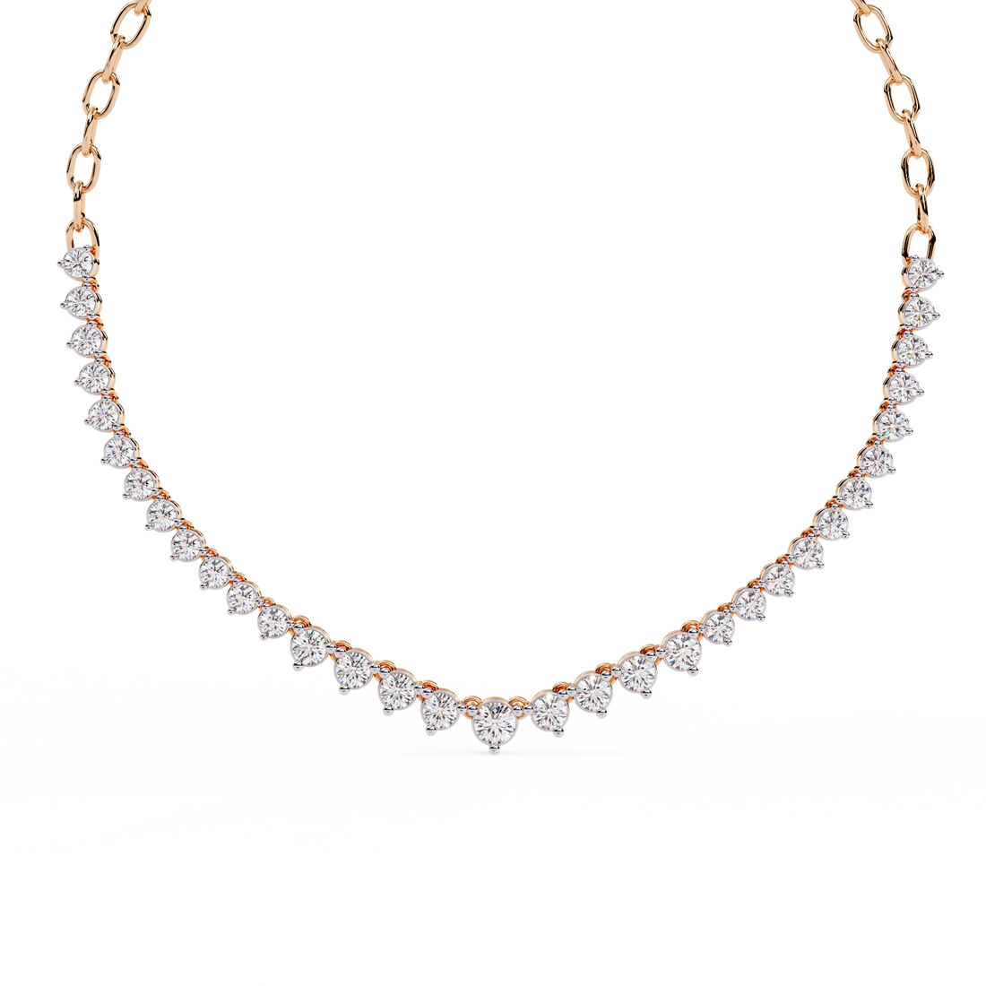 Heart Bezel Tennis Necklace