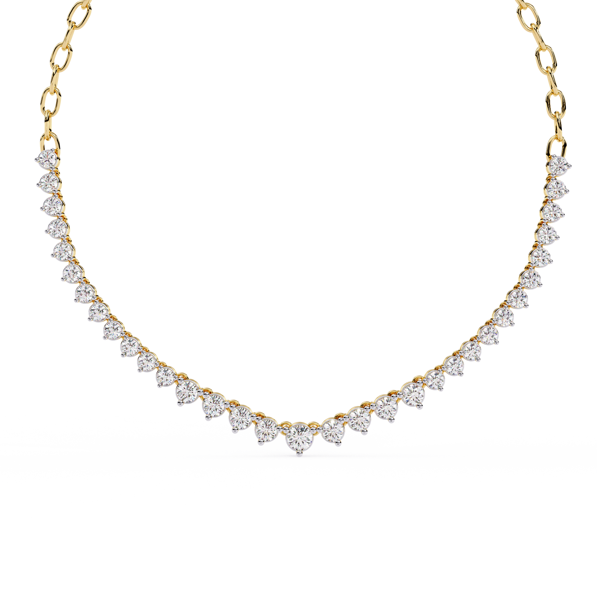 Heart Bezel Tennis Necklace