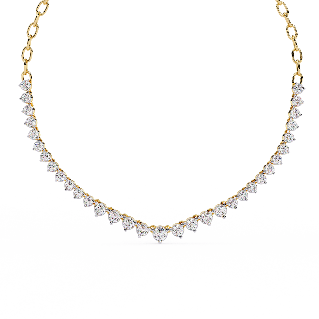 Heart Bezel Tennis Necklace