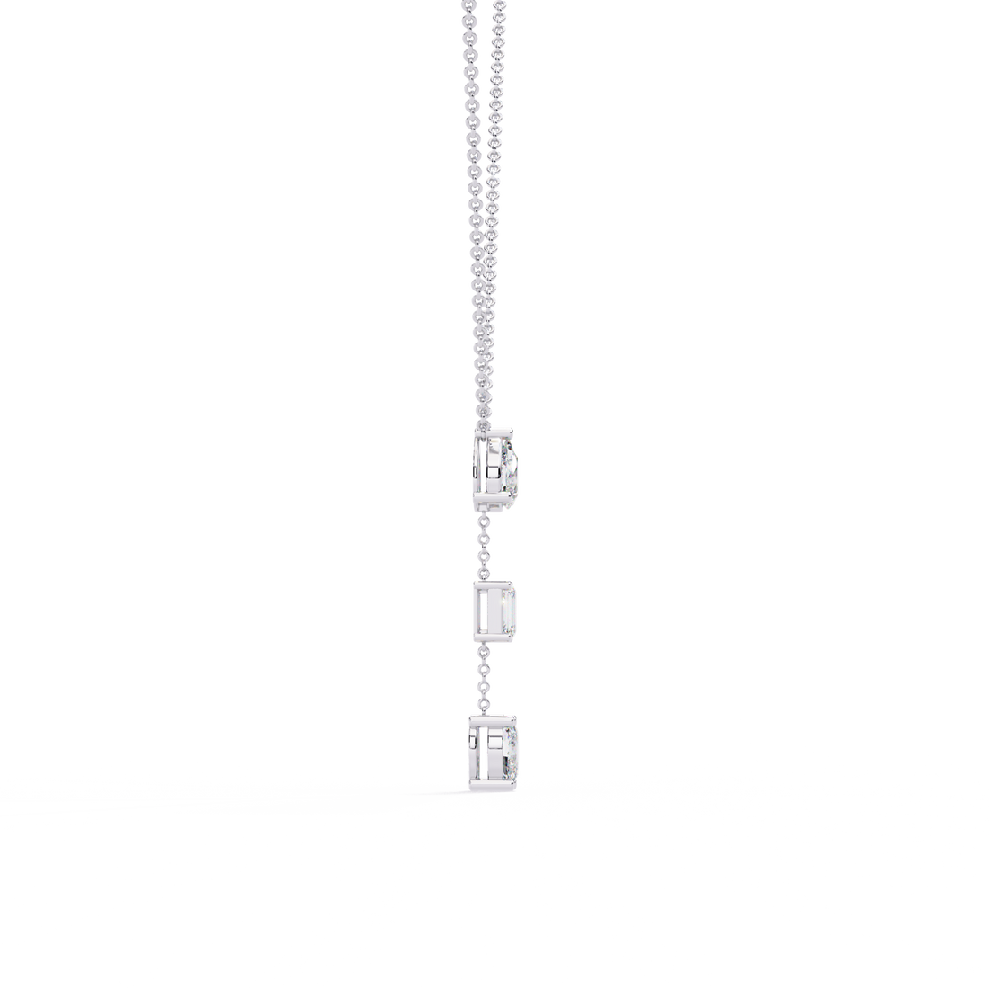 Elegant Oval, Pear and Round Cascaded necklace