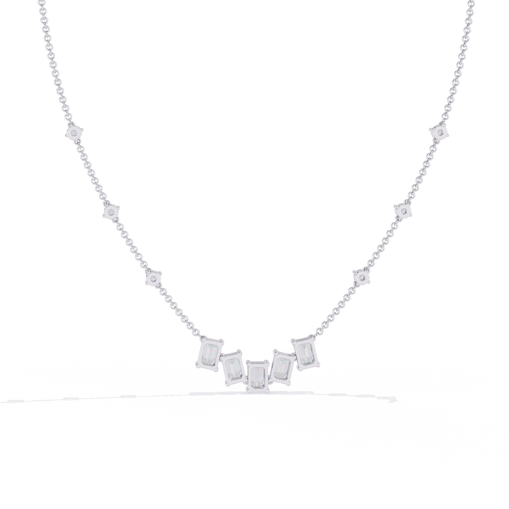 Classic Emerald and Round Necklace