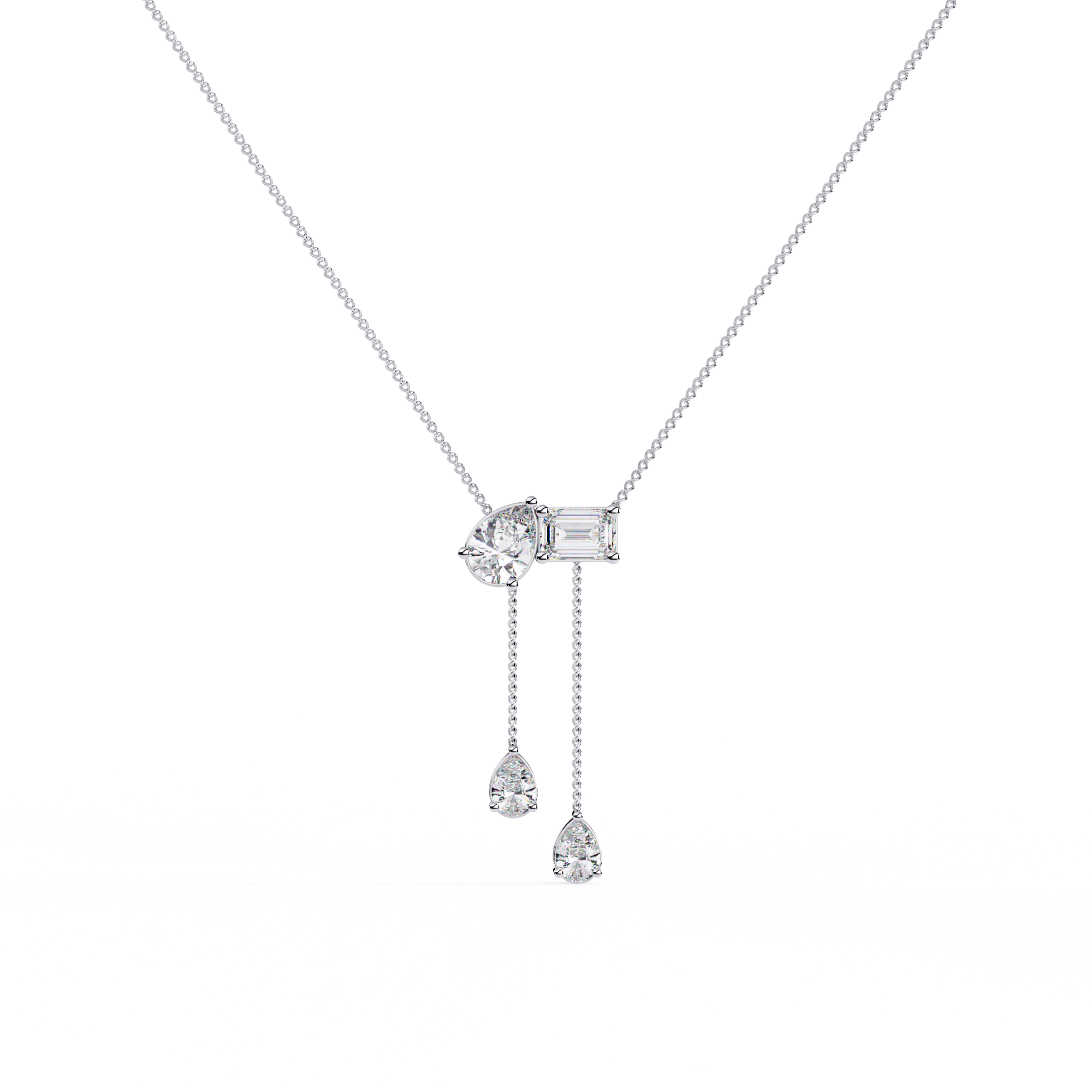 Asymmetrical  Dangling Drops Necklace