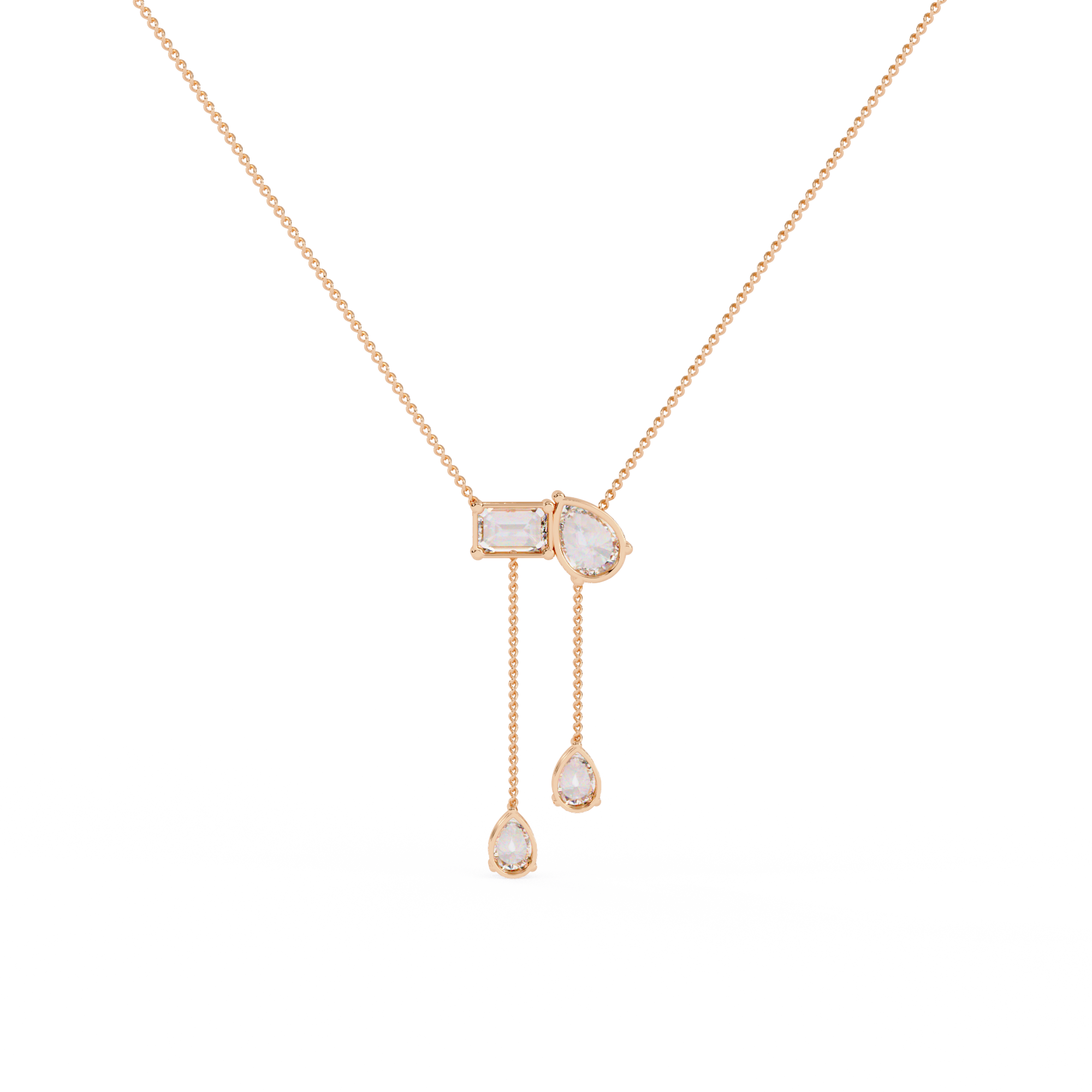 Asymmetrical  Dangling Drops Necklace