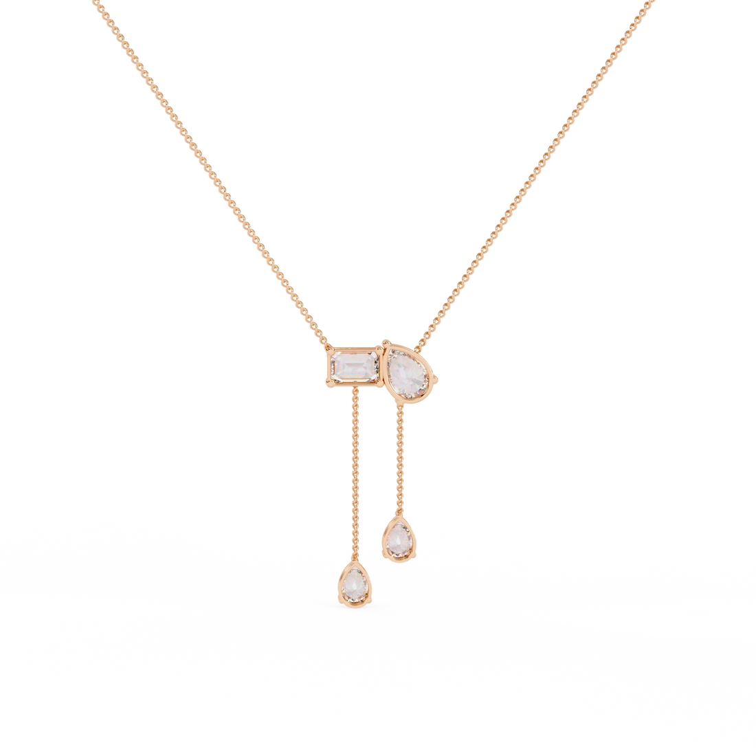 Asymmetrical  Dangling Drops Necklace