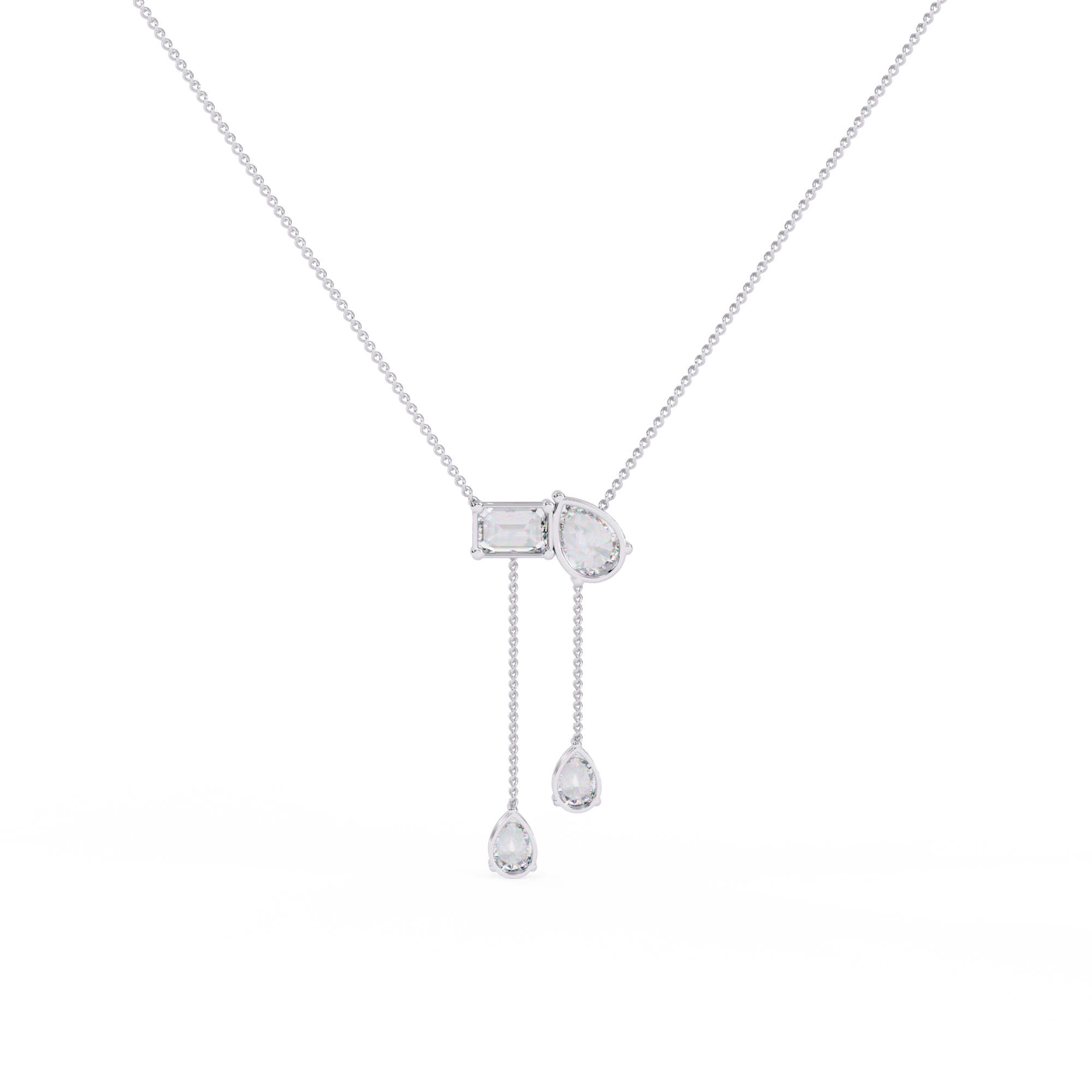 Asymmetrical  Dangling Drops Necklace