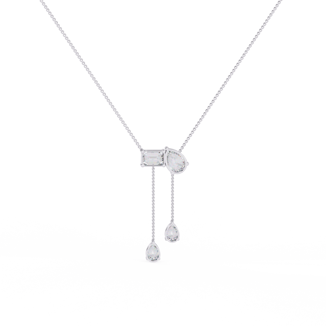 Asymmetrical  Dangling Drops Necklace
