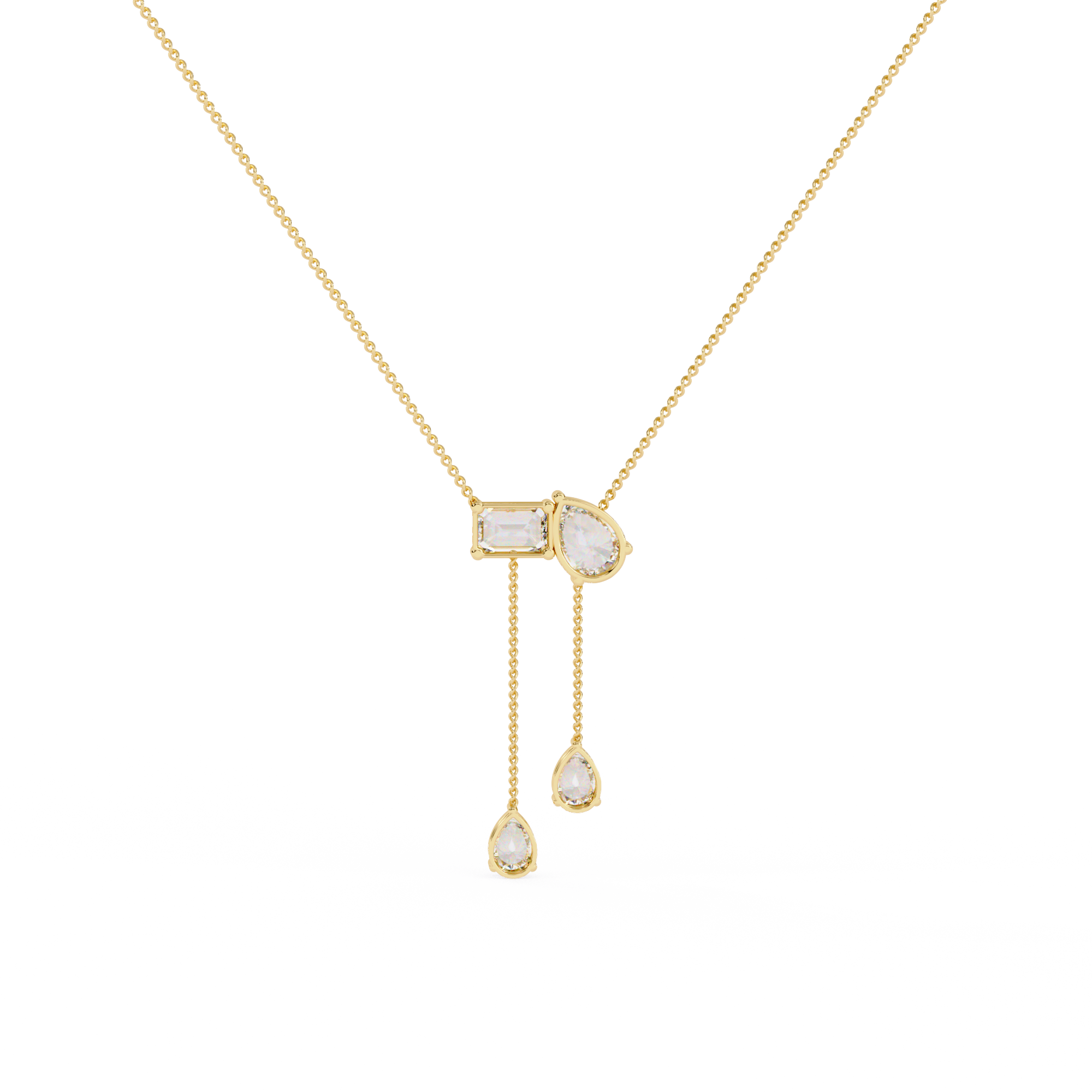 Asymmetrical  Dangling Drops Necklace