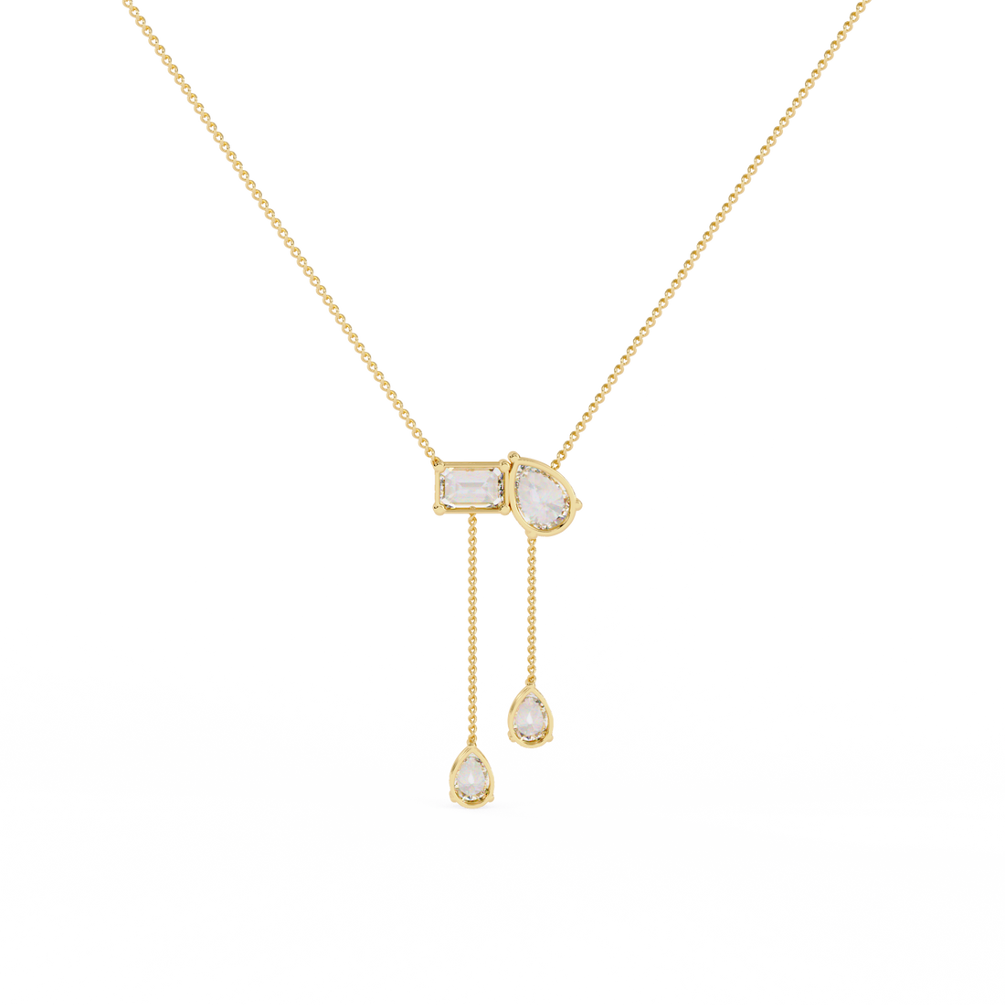 Asymmetrical  Dangling Drops Necklace