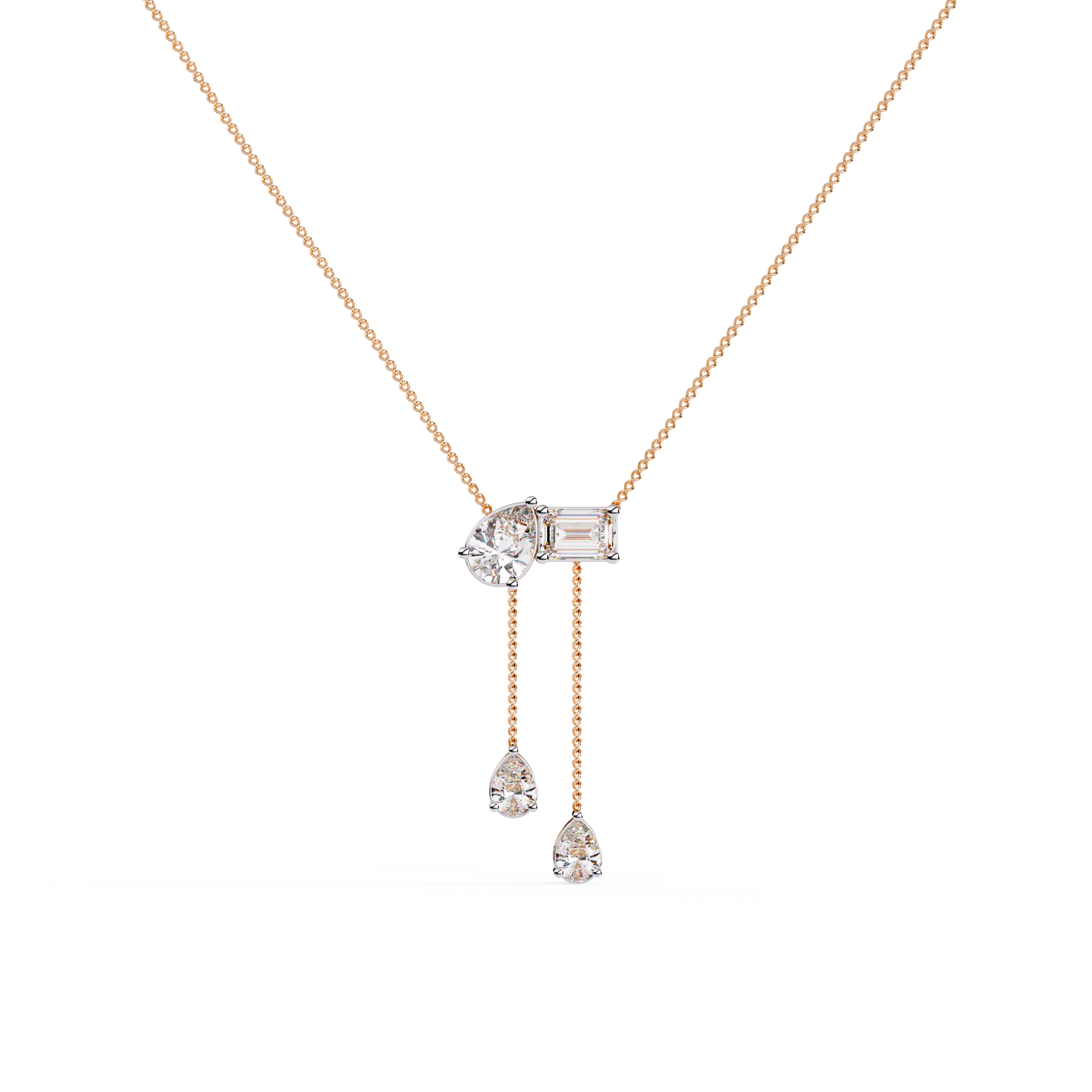 Asymmetrical  Dangling Drops Necklace