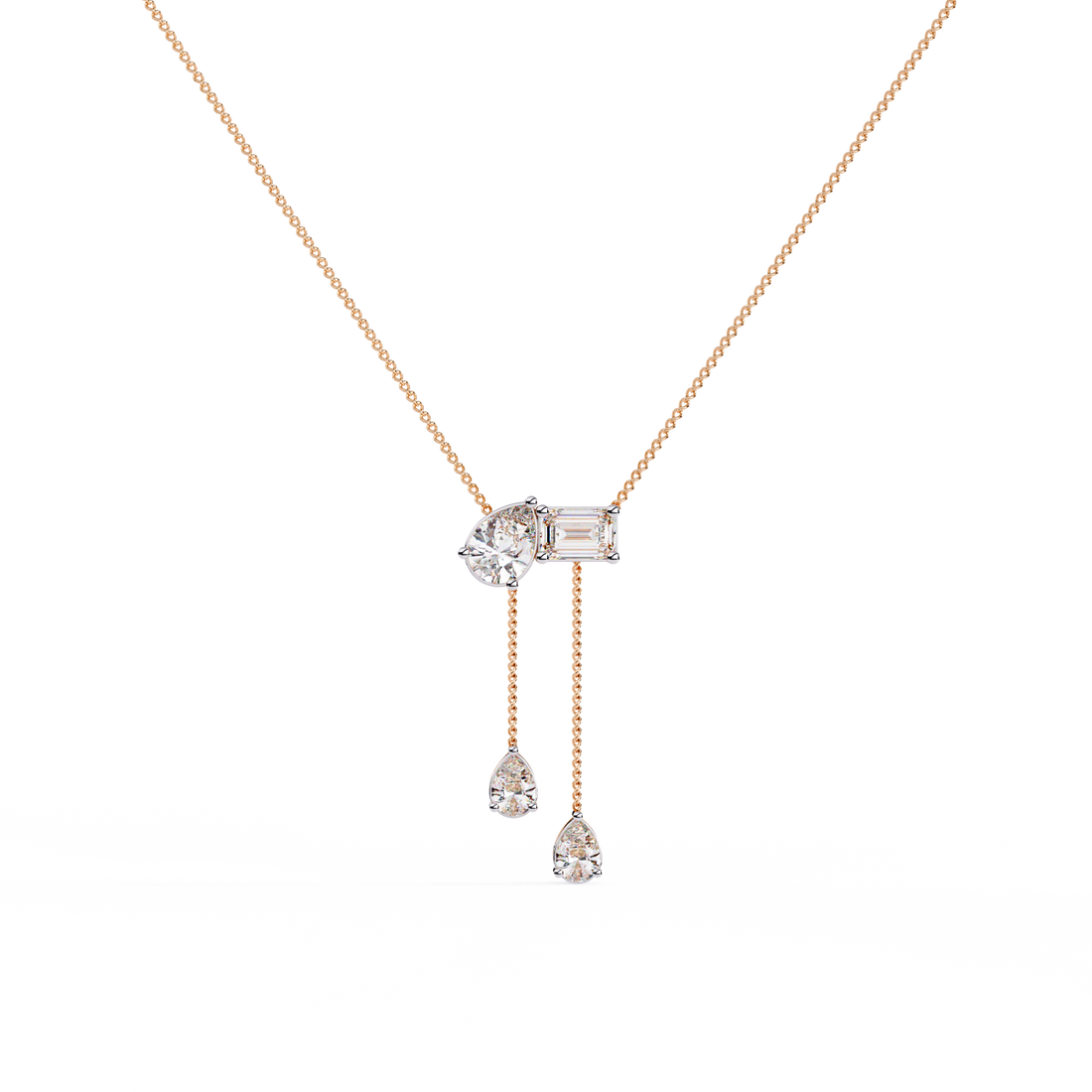 Asymmetrical  Dangling Drops Necklace