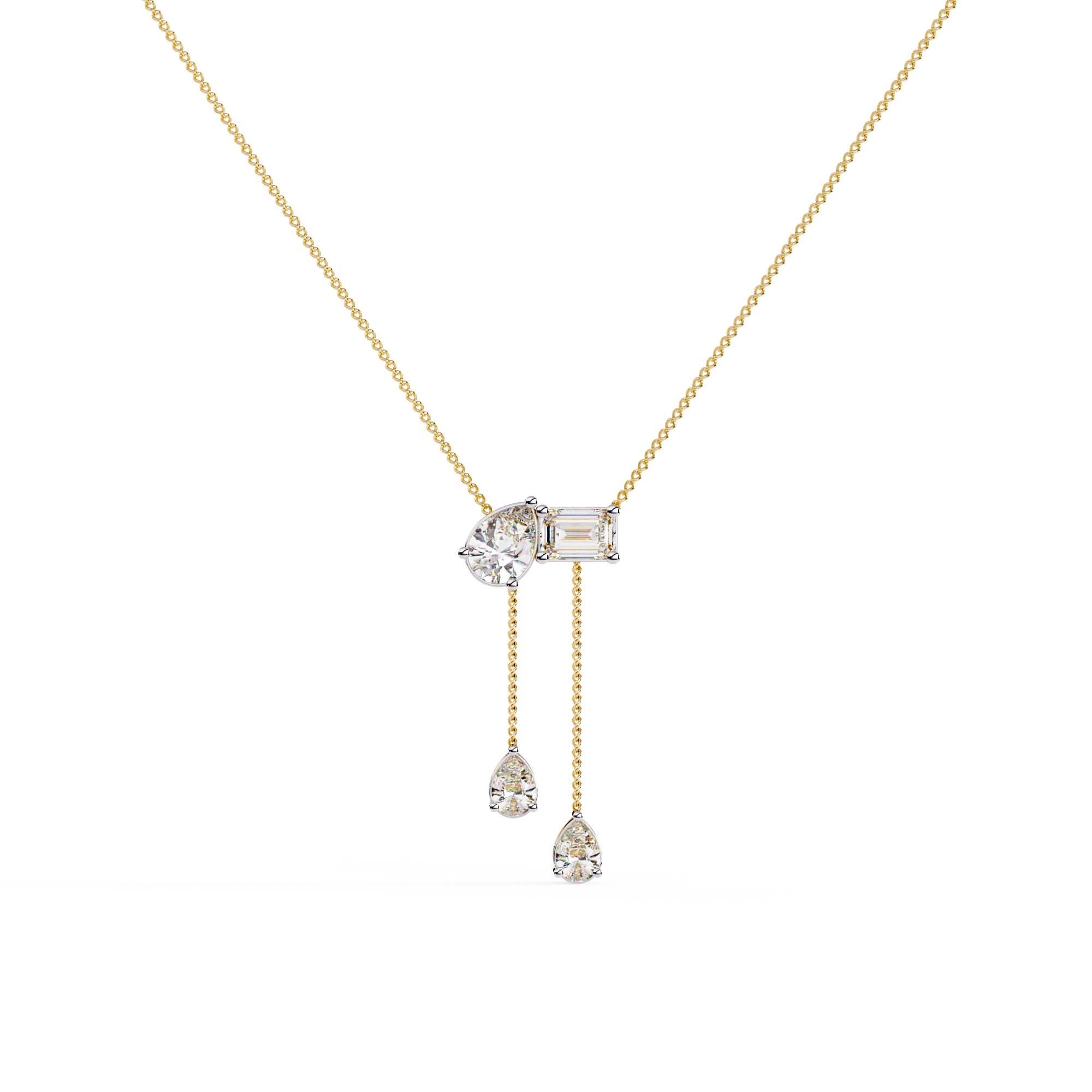 Asymmetrical  Dangling Drops Necklace