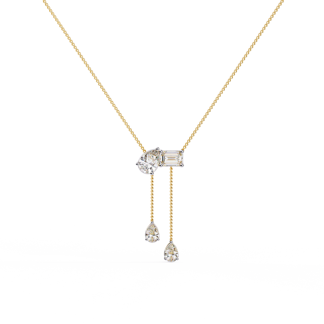 Asymmetrical  Dangling Drops Necklace