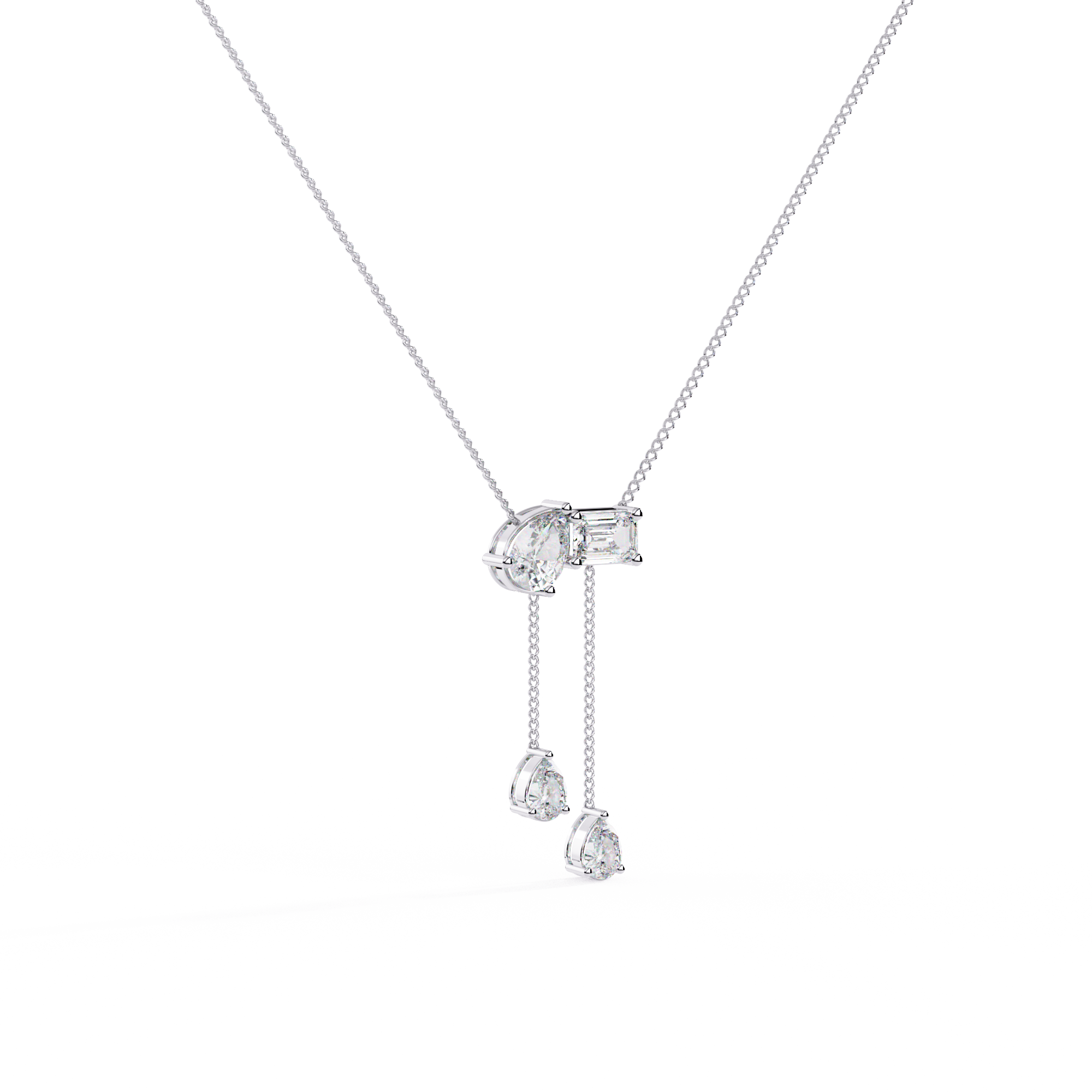 Asymmetrical  Dangling Drops Necklace