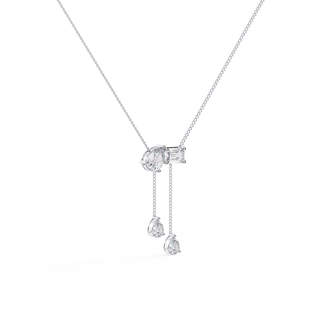 Asymmetrical  Dangling Drops Necklace