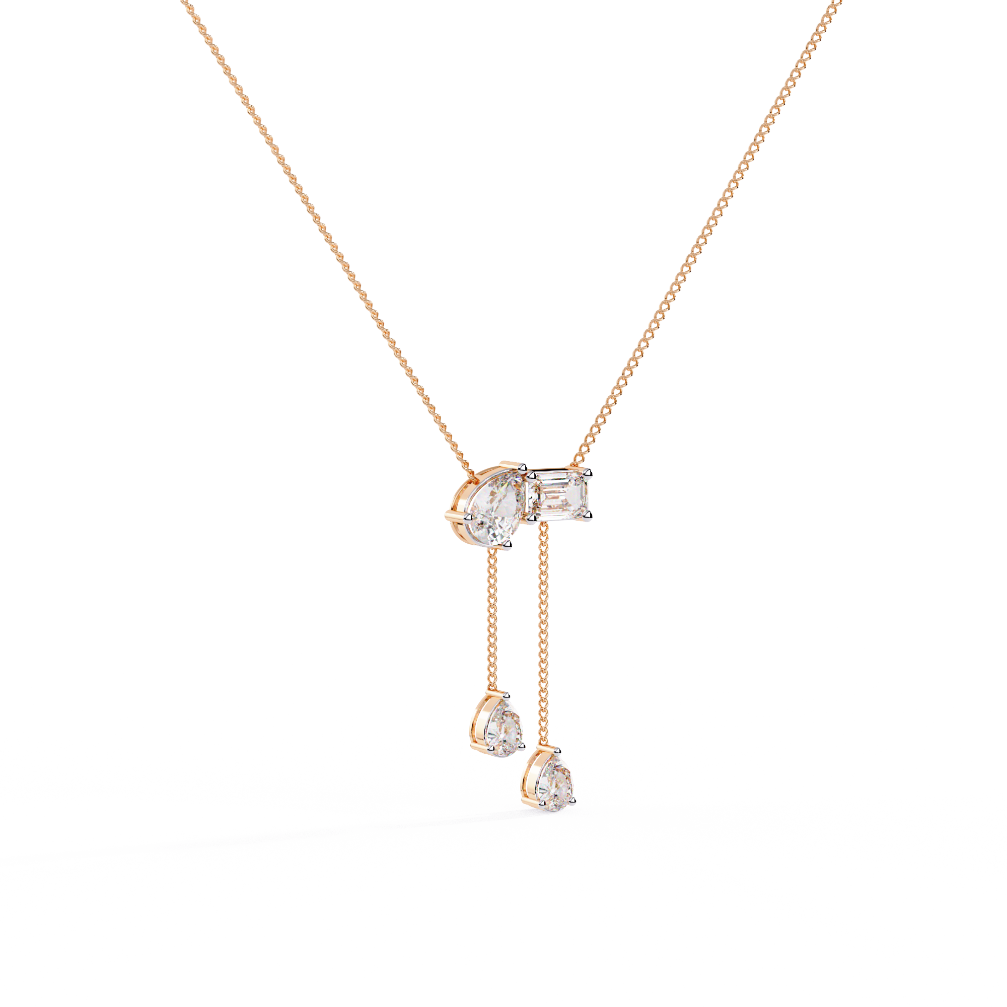 Asymmetrical  Dangling Drops Necklace