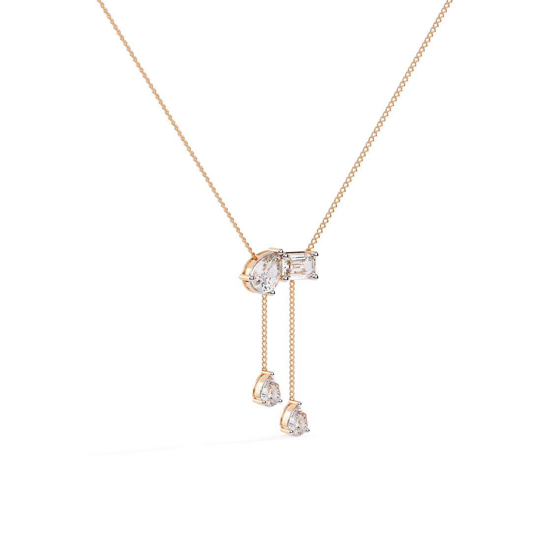 Asymmetrical  Dangling Drops Necklace