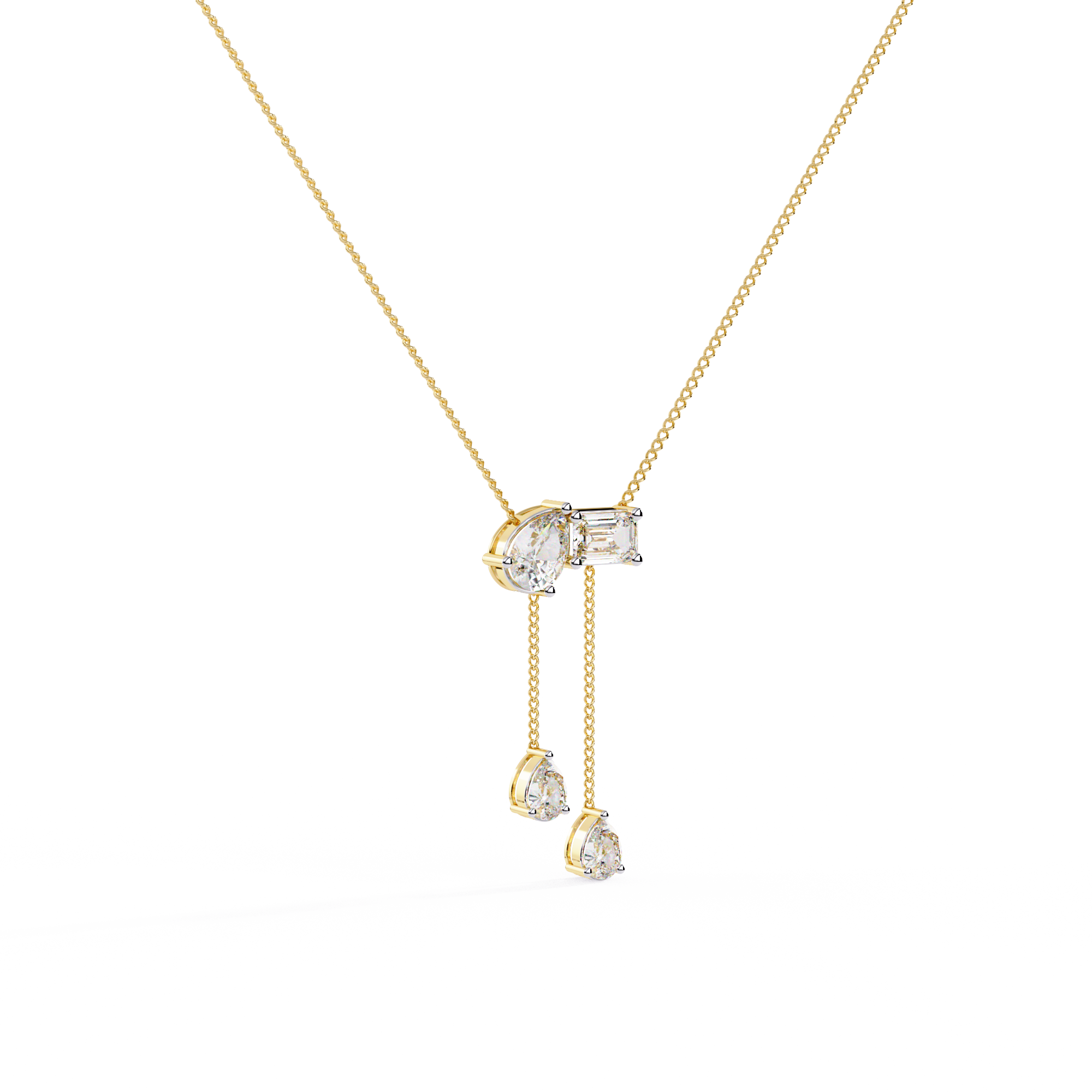 Asymmetrical  Dangling Drops Necklace