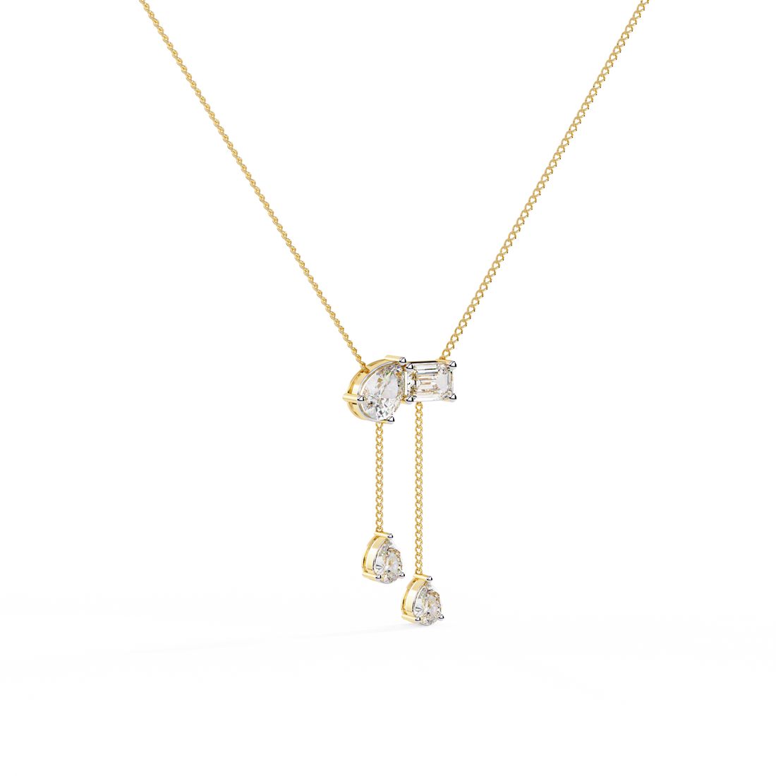 Asymmetrical  Dangling Drops Necklace