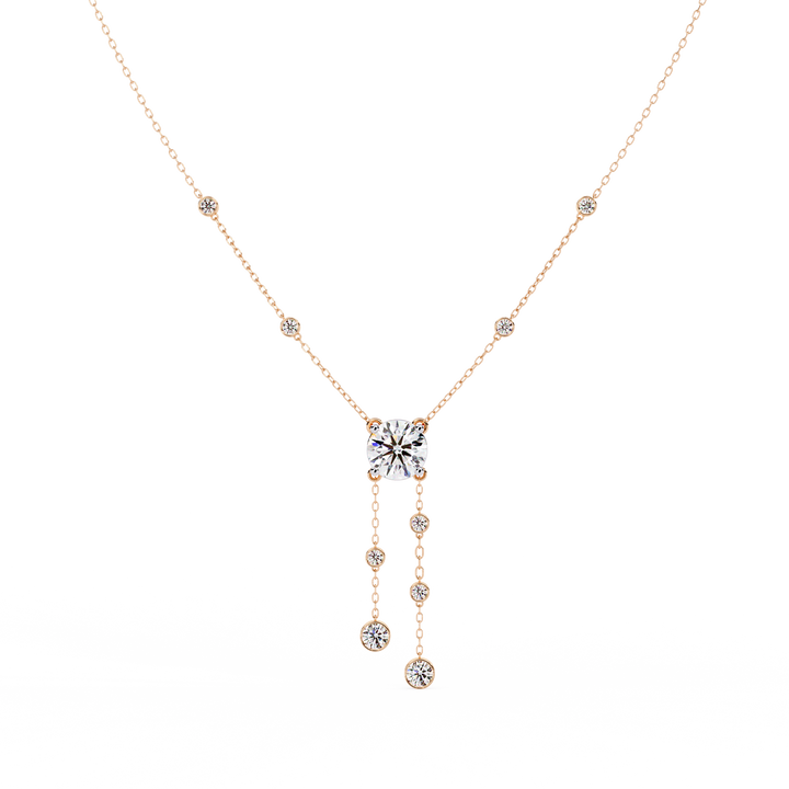 Bezel multi drop pendant necklace