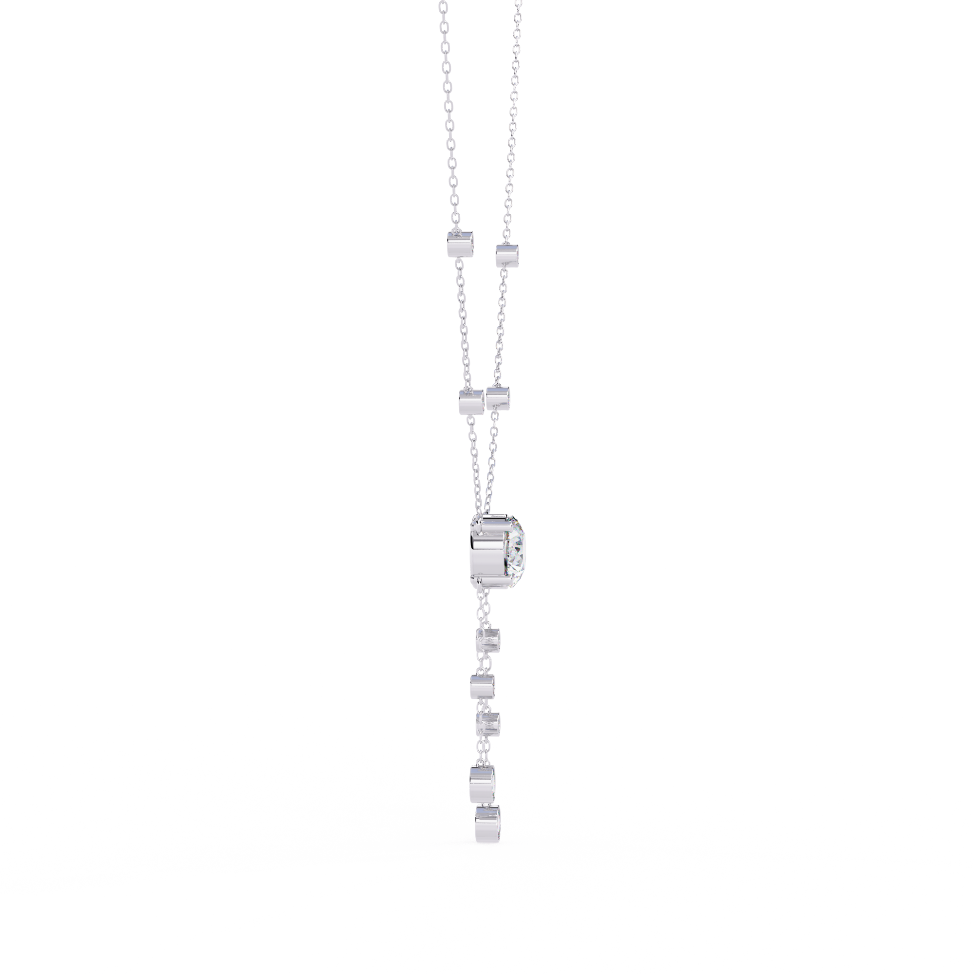Bezel multi drop pendant necklace