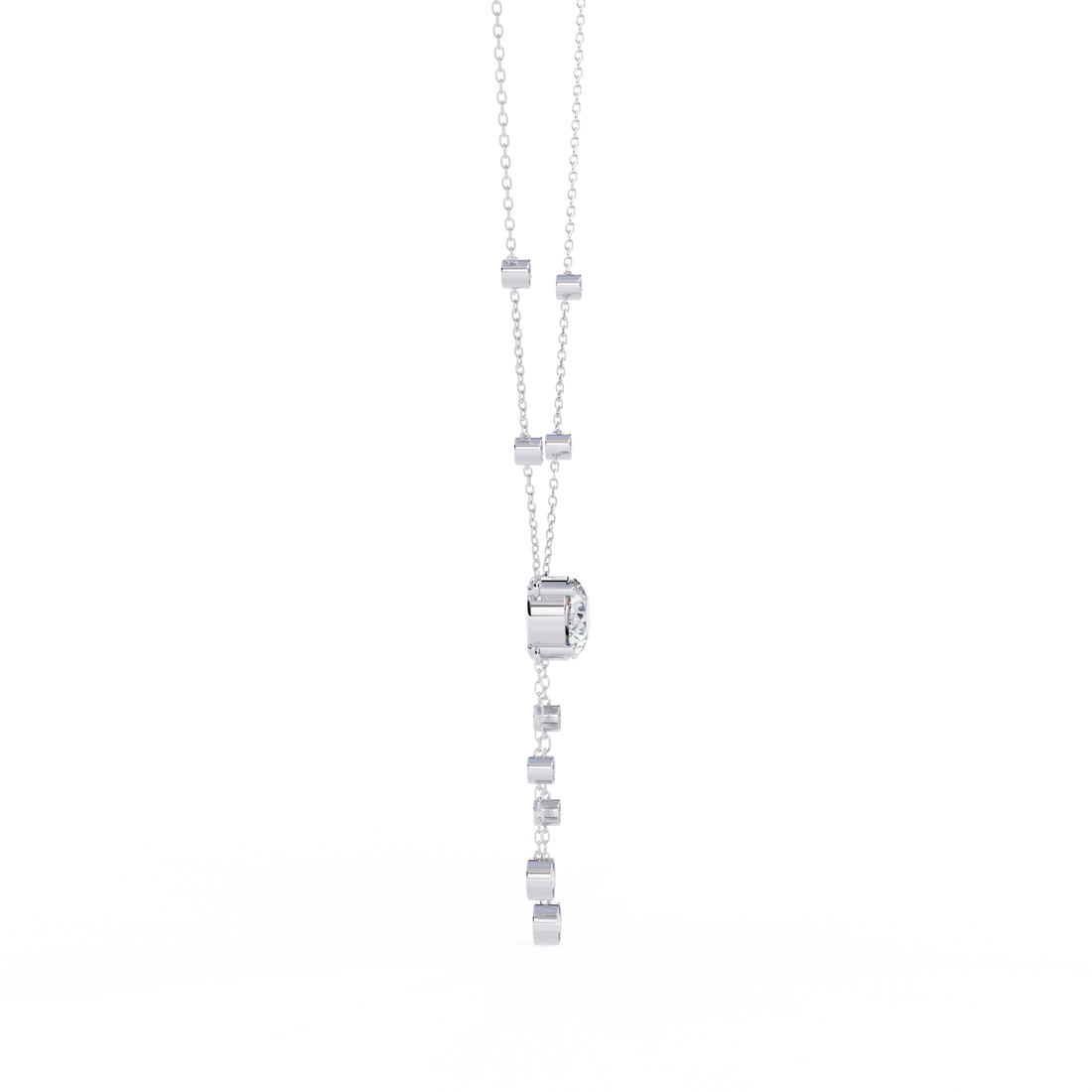 Bezel multi drop pendant necklace